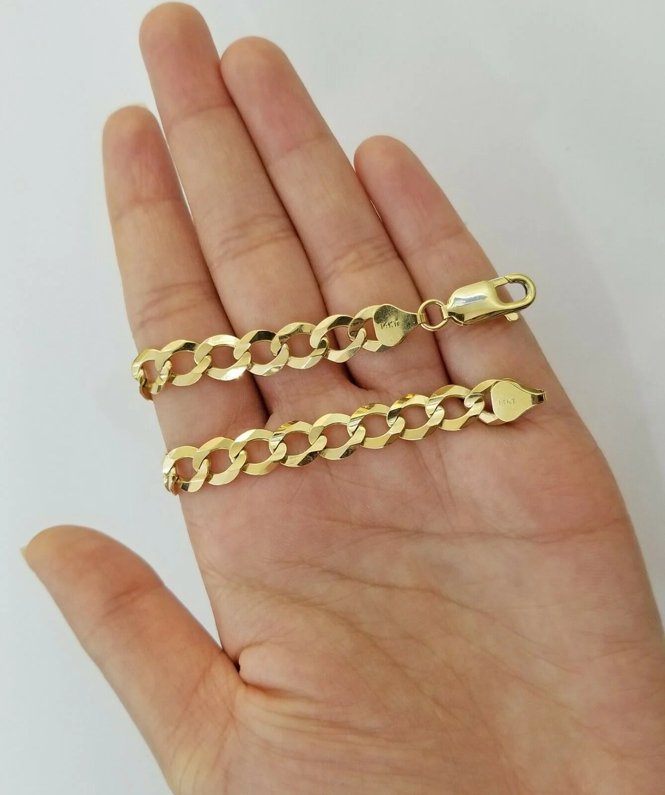 9MM Solid 14k Yellow Gold Cuban Link Bracelet 8" 9" REAL Mens Lobster, Necklace - Image 5
