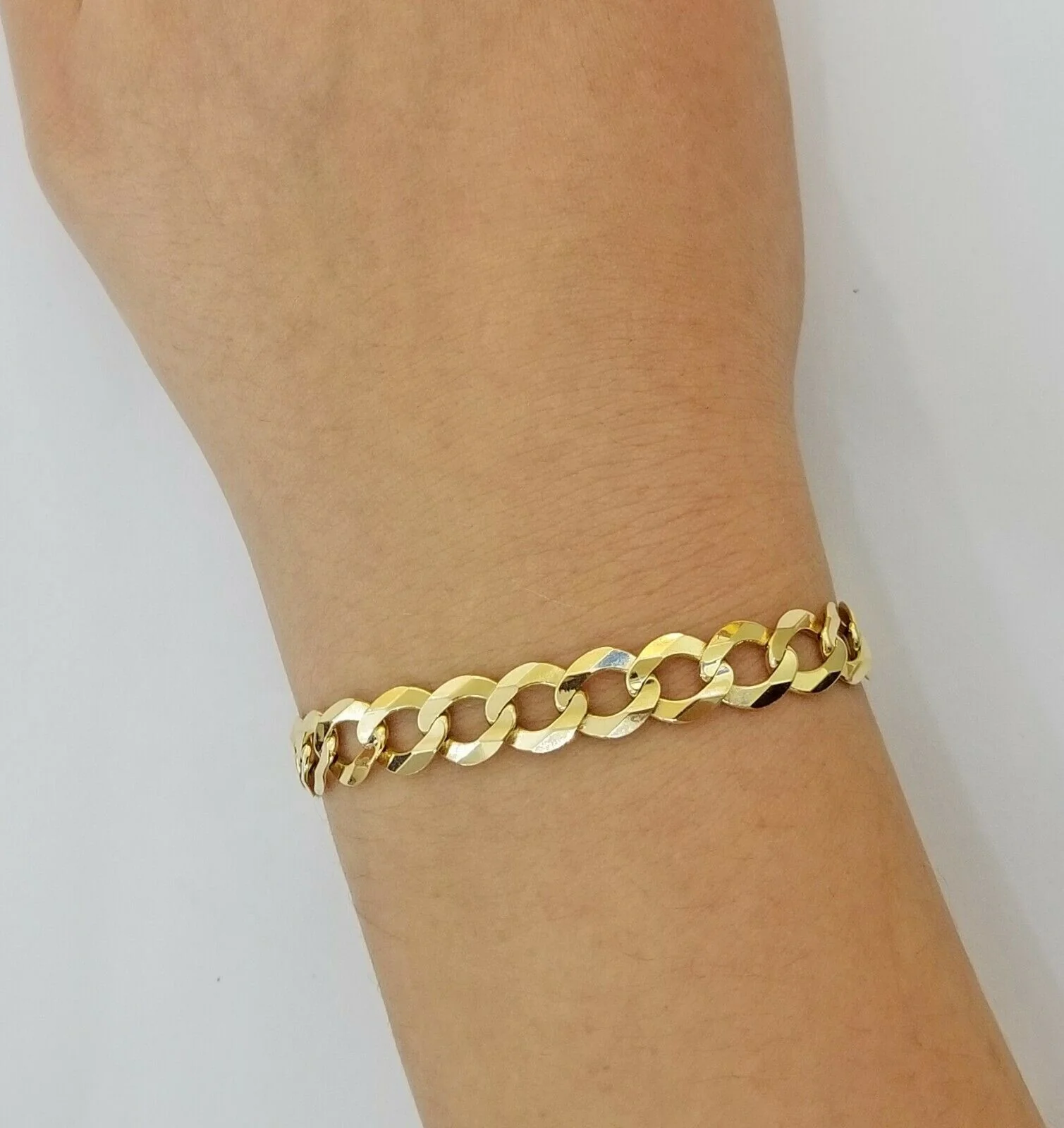 9MM Solid 14k Yellow Gold Cuban Link Bracelet 8" 9" REAL Mens Lobster, Necklace - Image 7