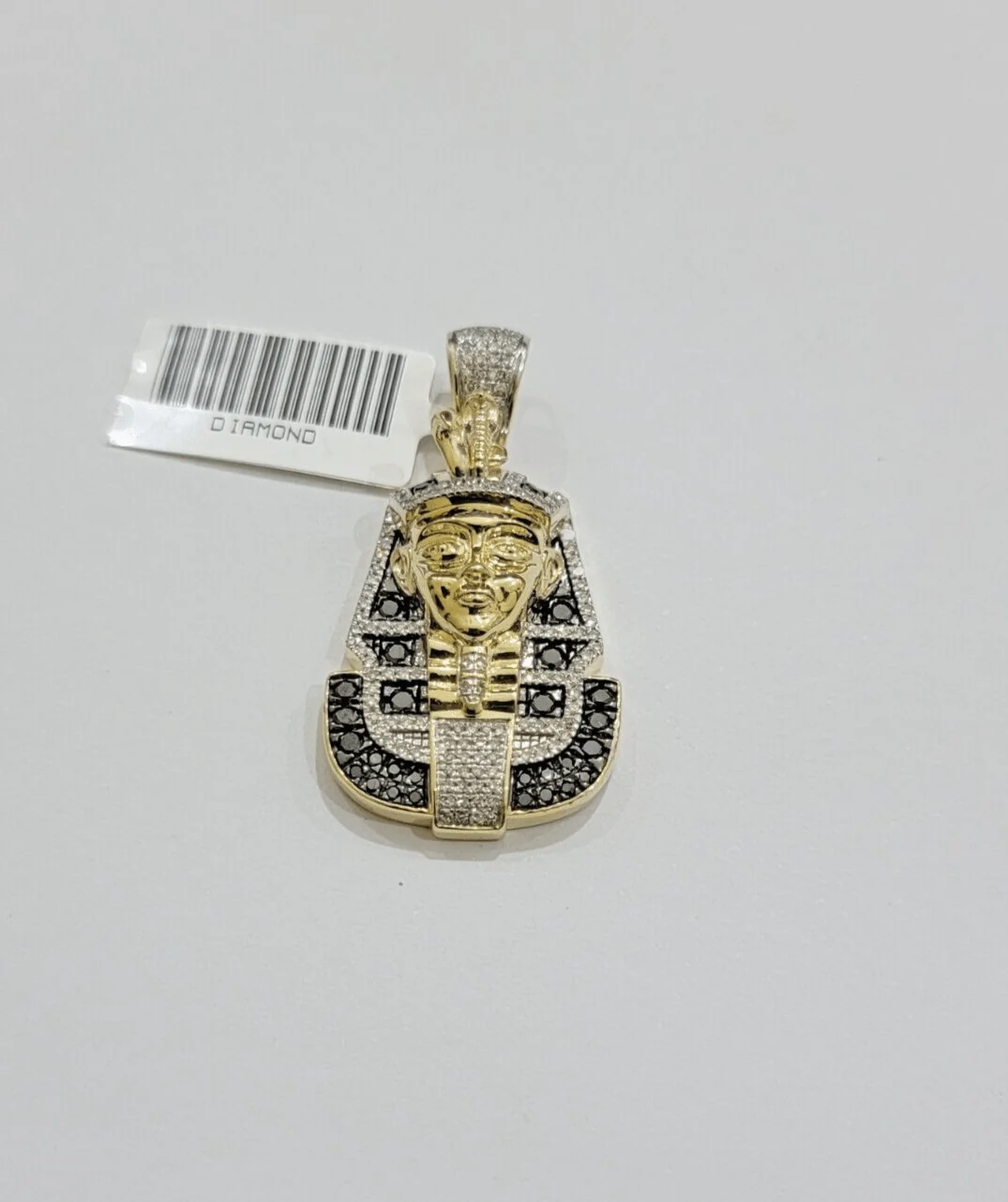 Black Diamond Pharoah Charm Pendant 10kt Yellow Gold 0.80 CT Chain Necklace SALE - Image 5