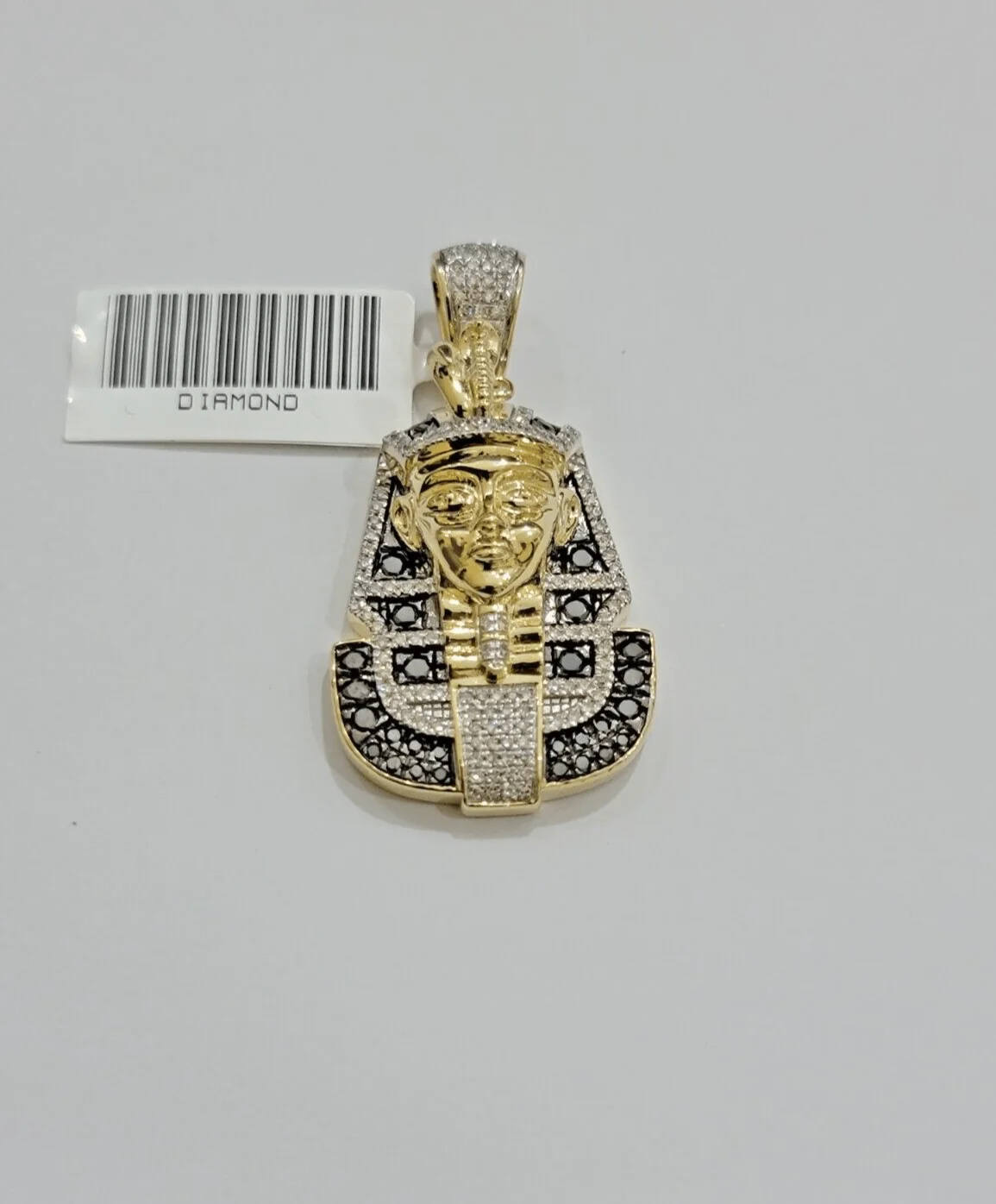 Black Diamond Pharoah Charm Pendant 10kt Yellow Gold 0.80 CT Chain Necklace SALE - Image 7