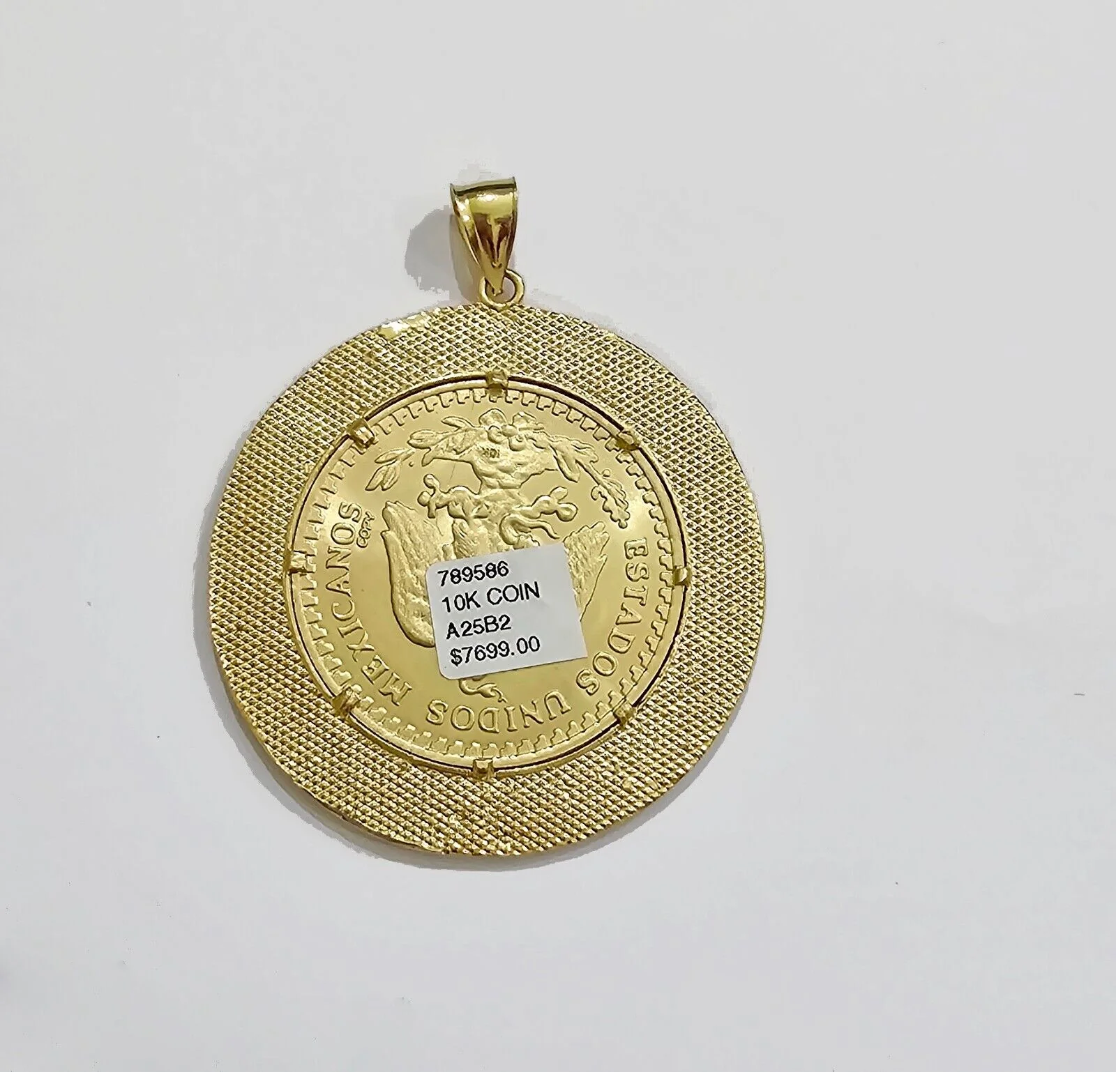 Centenario Coin Charm Solid 10k Yellow Gold 50 Pesos 1947 Centenaro With Bezel - Image 6