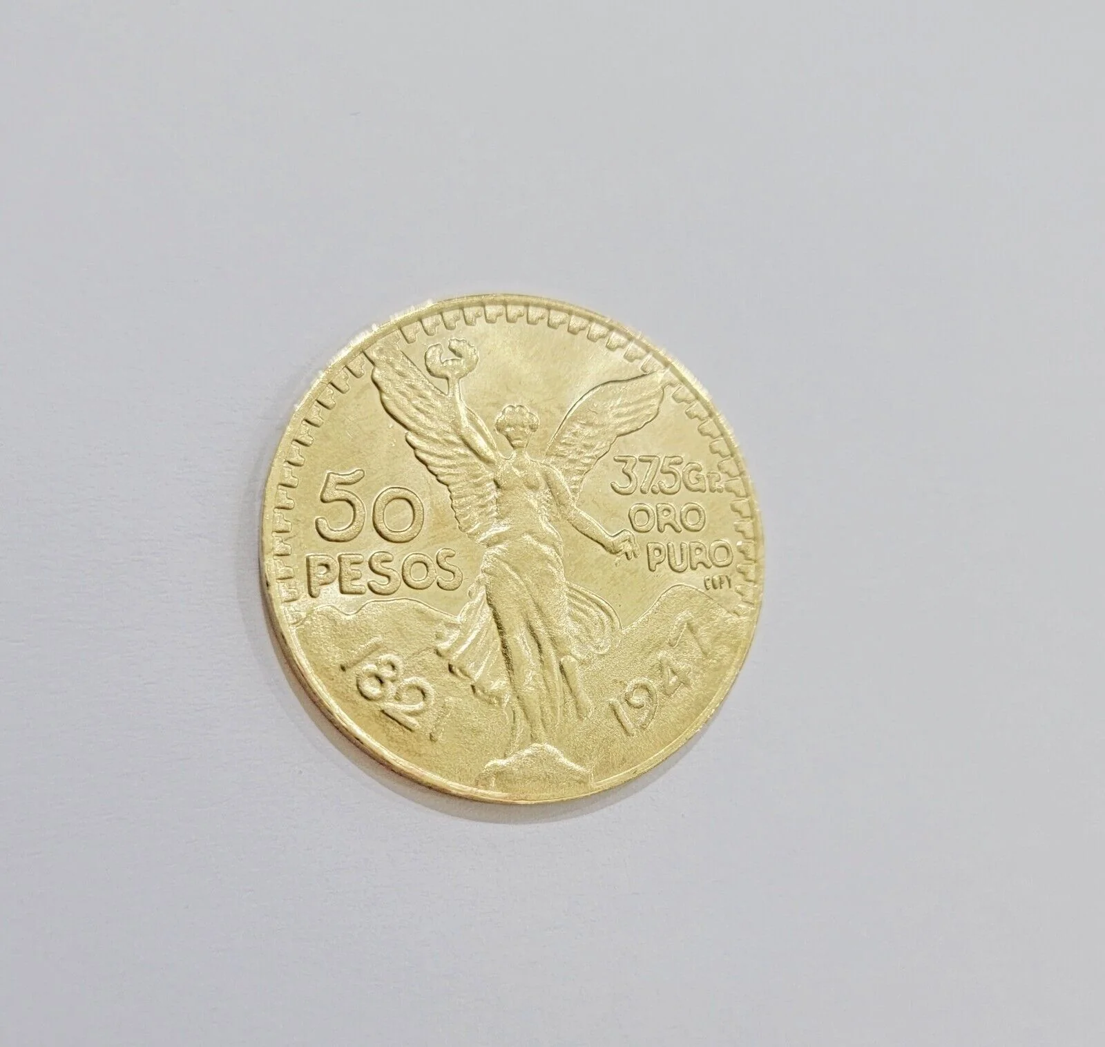 Centenario Coin Custom Solid Yellow 10k Gold 50 Pesos 1947 Mexico Mexican Coin - Image 4