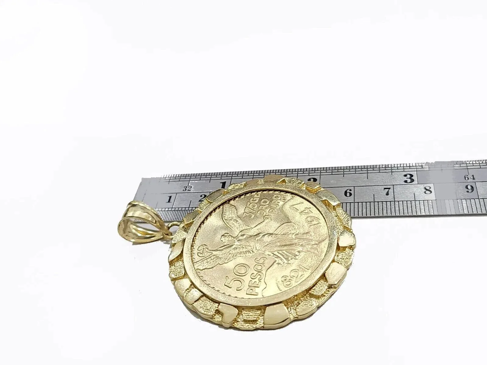 Centenario Coin Solid 14k Yellow Gold 50 Pesos 1947 Mexican Coin With bazel REAL - Image 3
