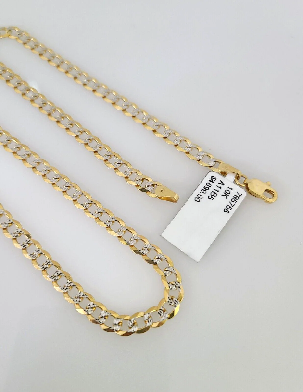 Cuban Curb Link Chain Necklace SOLID 5mm 22" Diamond Cut 10k Yellow Gold - Image 2