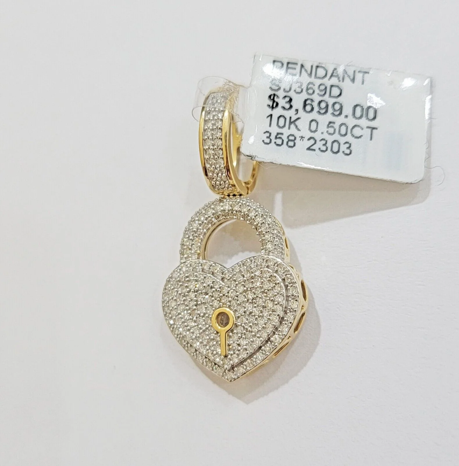 Diamond Heart Key charm pendant 10k gold 1/2 Natural Diamonds For Men Women,REAL - Image 2