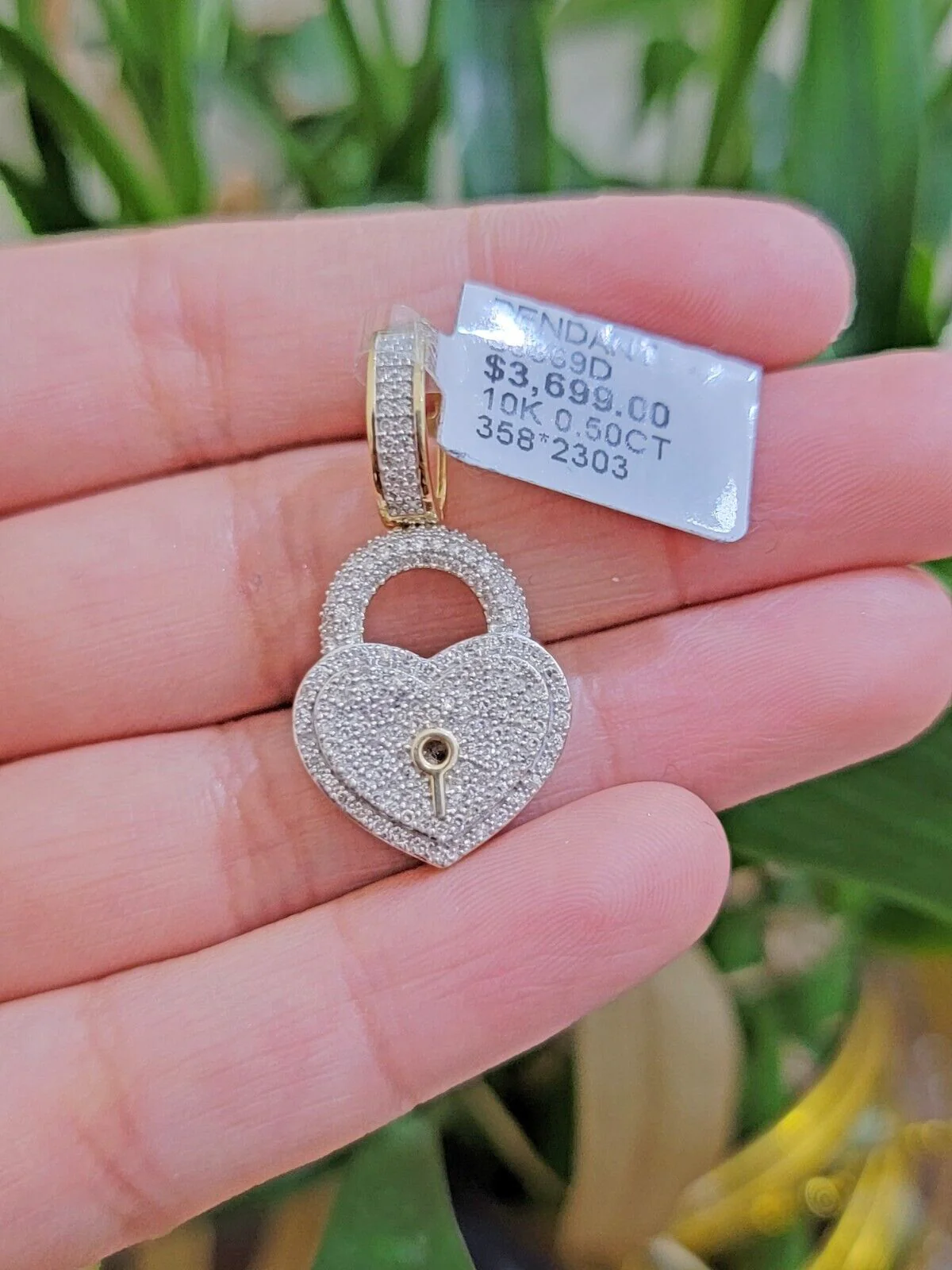 Diamond Heart Key charm pendant 10k gold 1/2 Natural Diamonds For Men Women,REAL - Image 3