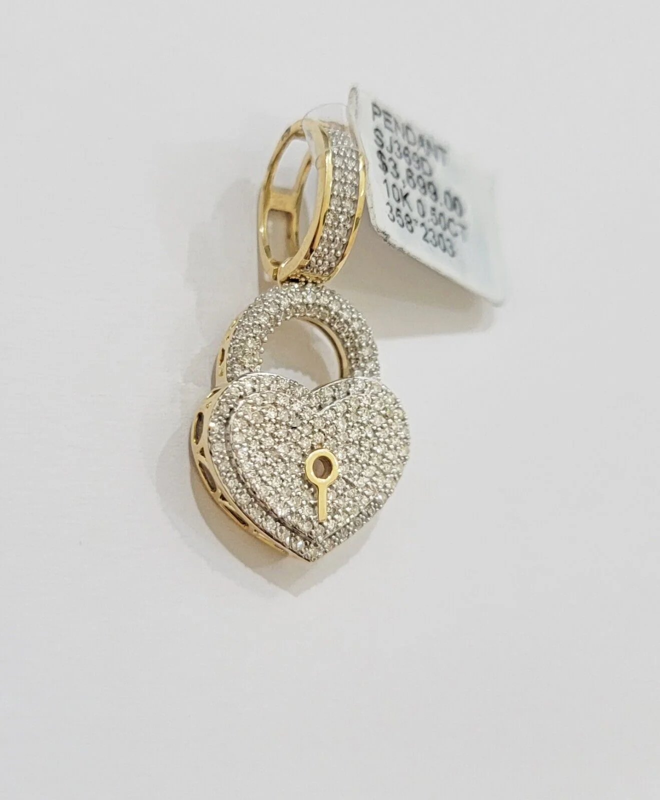 Diamond Heart Key charm pendant 10k gold 1/2 Natural Diamonds For Men Women,REAL - Image 4