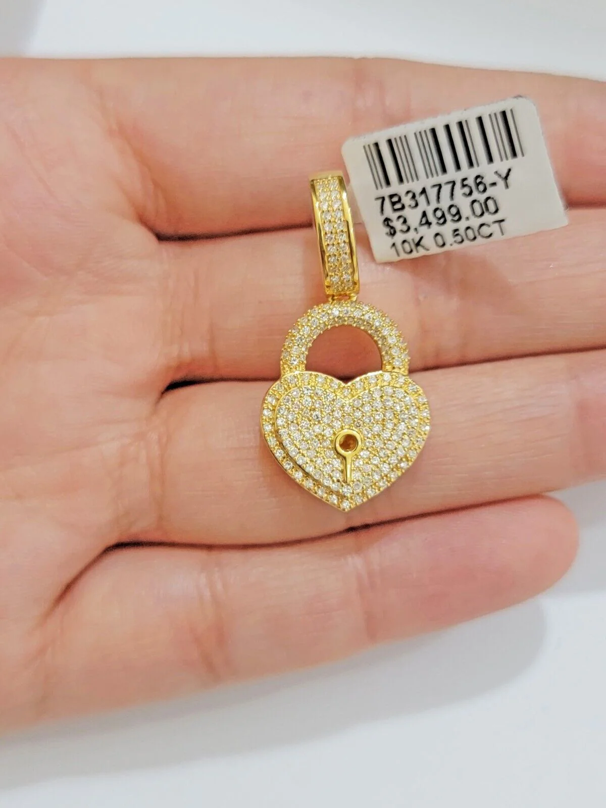 Diamond Key charm pendant Real 10k gold 1/2 Natural Diamonds For Men Women, REAL - Image 2