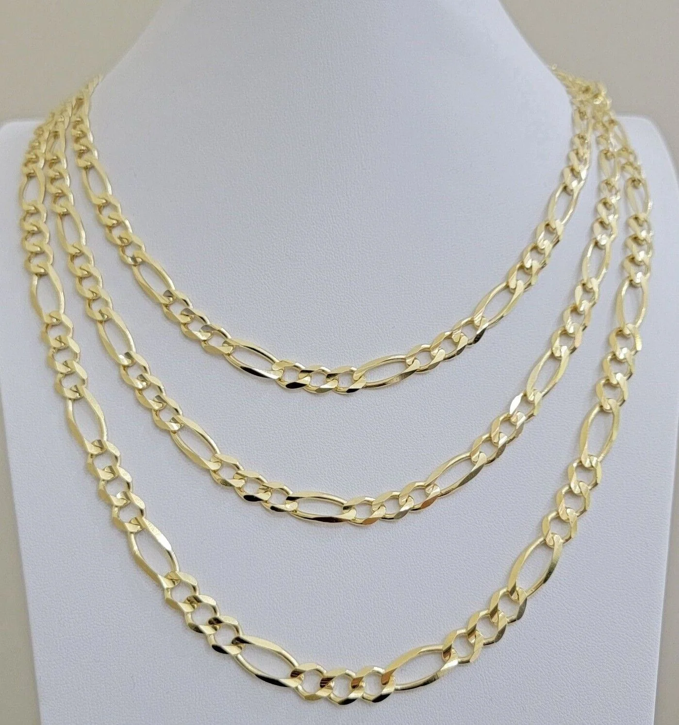 Figaro Link Chain 14k Yellow Gold 7mm Necklace 20 - 30 Inch SOLID 14kt STRONG - Image 8