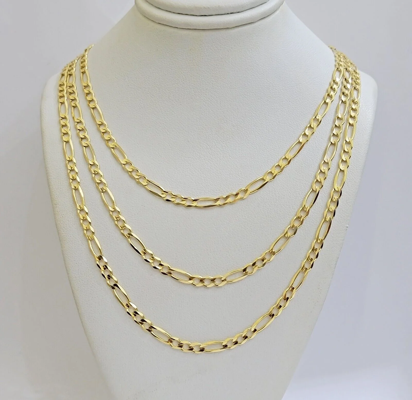Figaro Link Chain 14k Yellow Gold Necklace 3.5mm 18 - 28 Inch SOLID 14kt STRONG - Image 10