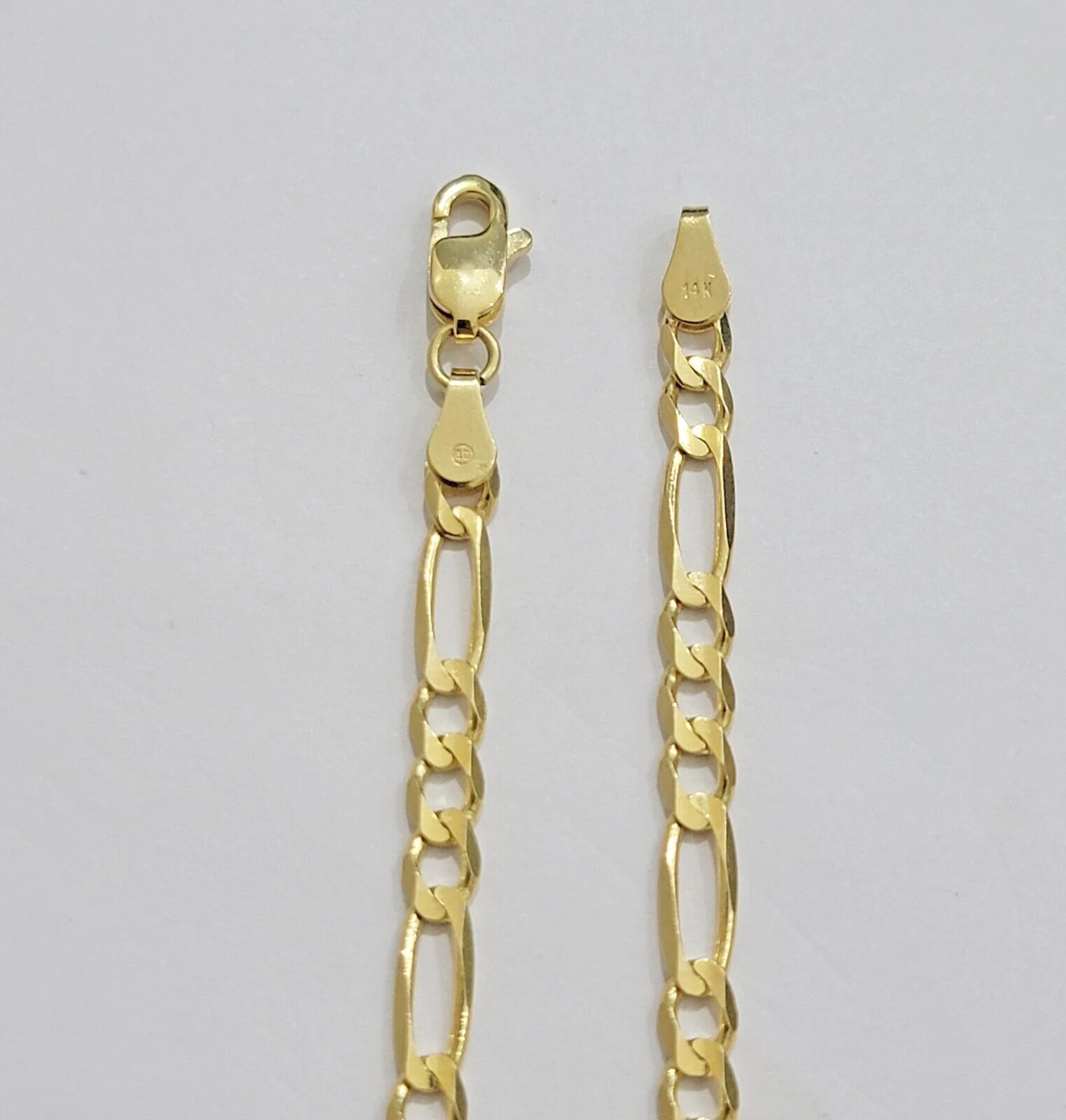 Figaro Link Chain 14k Yellow Gold Necklace 3.5mm 18 - 28 Inch SOLID 14kt STRONG - Image 11