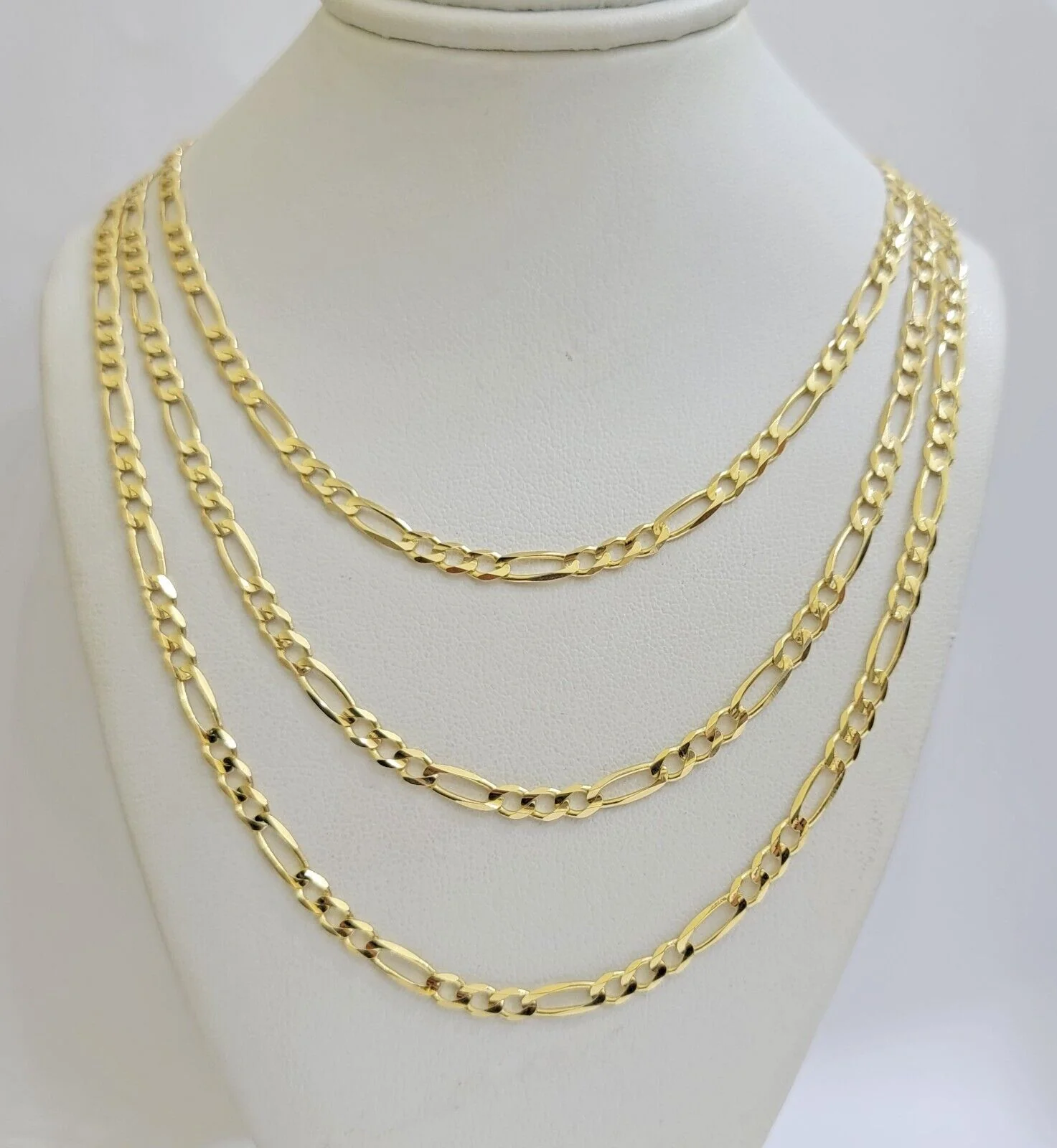 Figaro Link Chain 14k Yellow Gold Necklace 3.5mm 18 - 28 Inch SOLID 14kt STRONG - Image 2