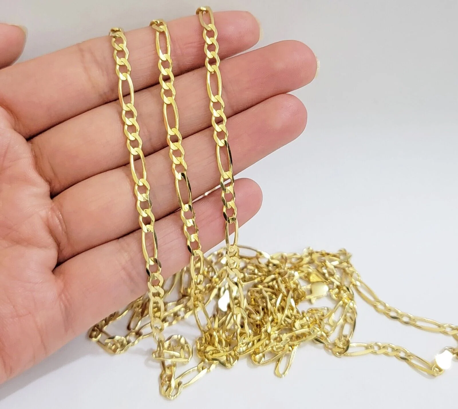 Figaro Link Chain 14k Yellow Gold Necklace 3.5mm 18 - 28 Inch SOLID 14kt STRONG - Image 7