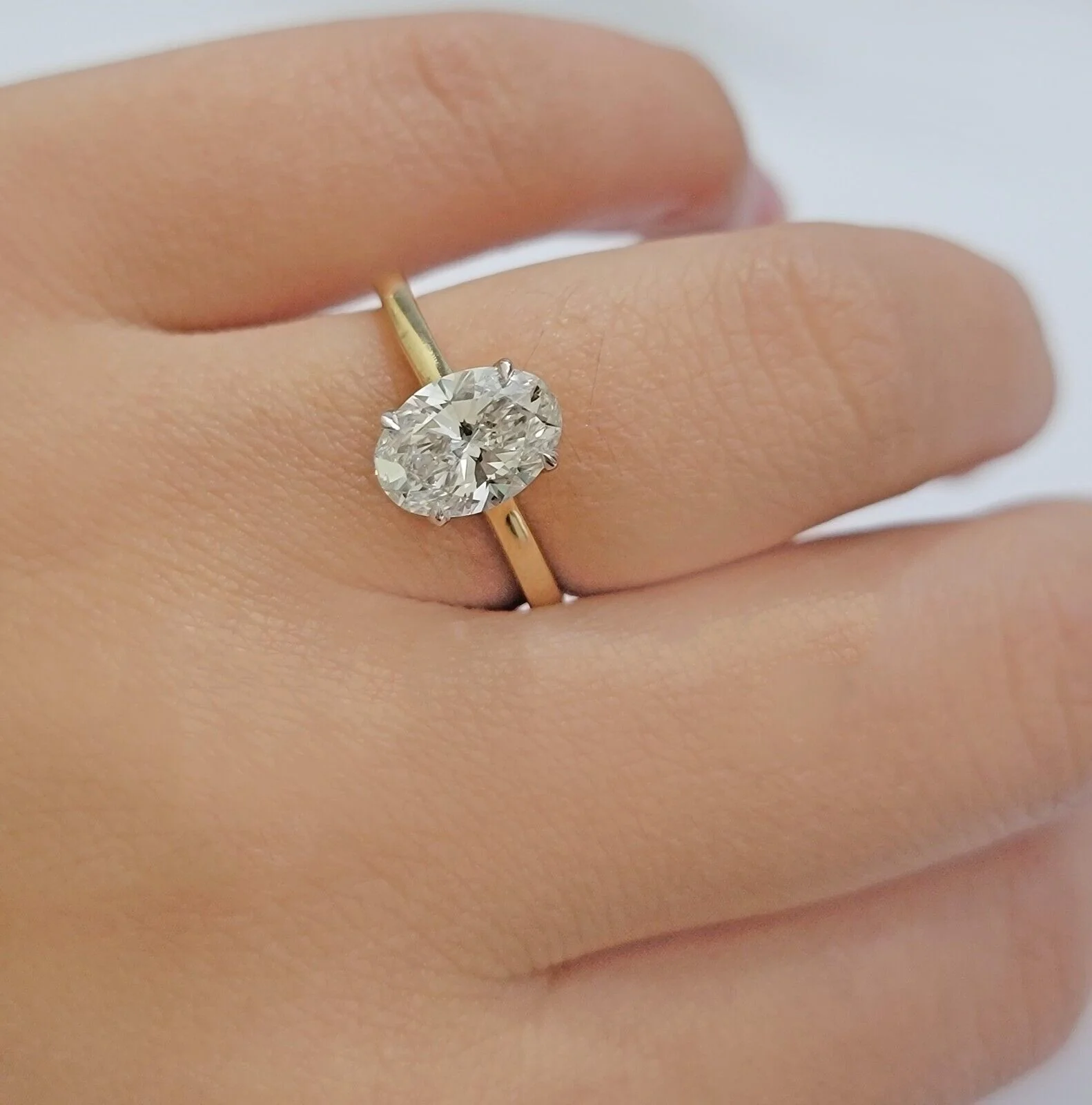 IGI Certified Diamond Engagement Ring VS2 H Oval 3 Ctw Lab-created Sparkling - Image 4