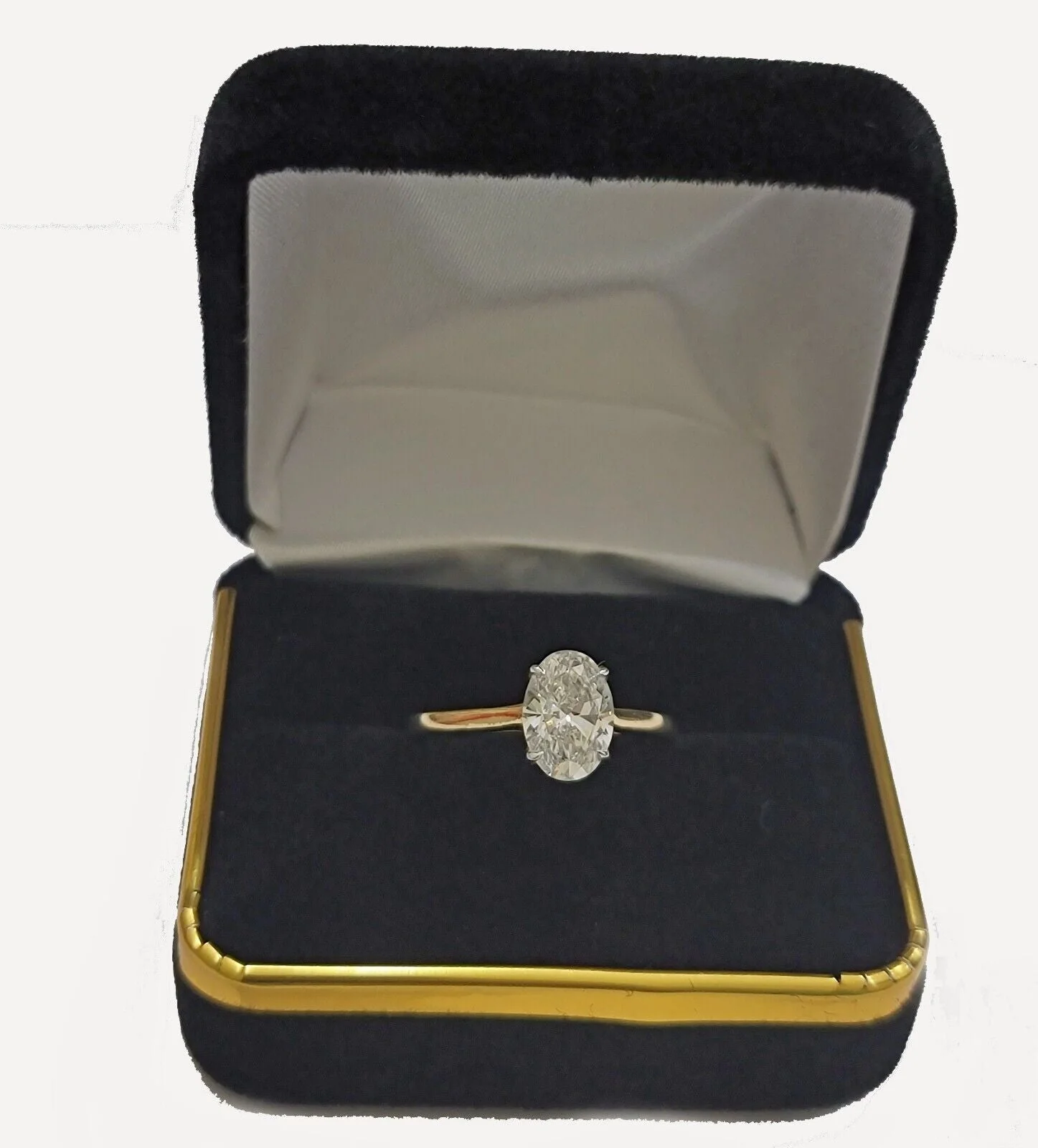 IGI Certified Diamond Engagement Ring VS2 H Oval 3 Ctw Lab-created Sparkling - Image 5