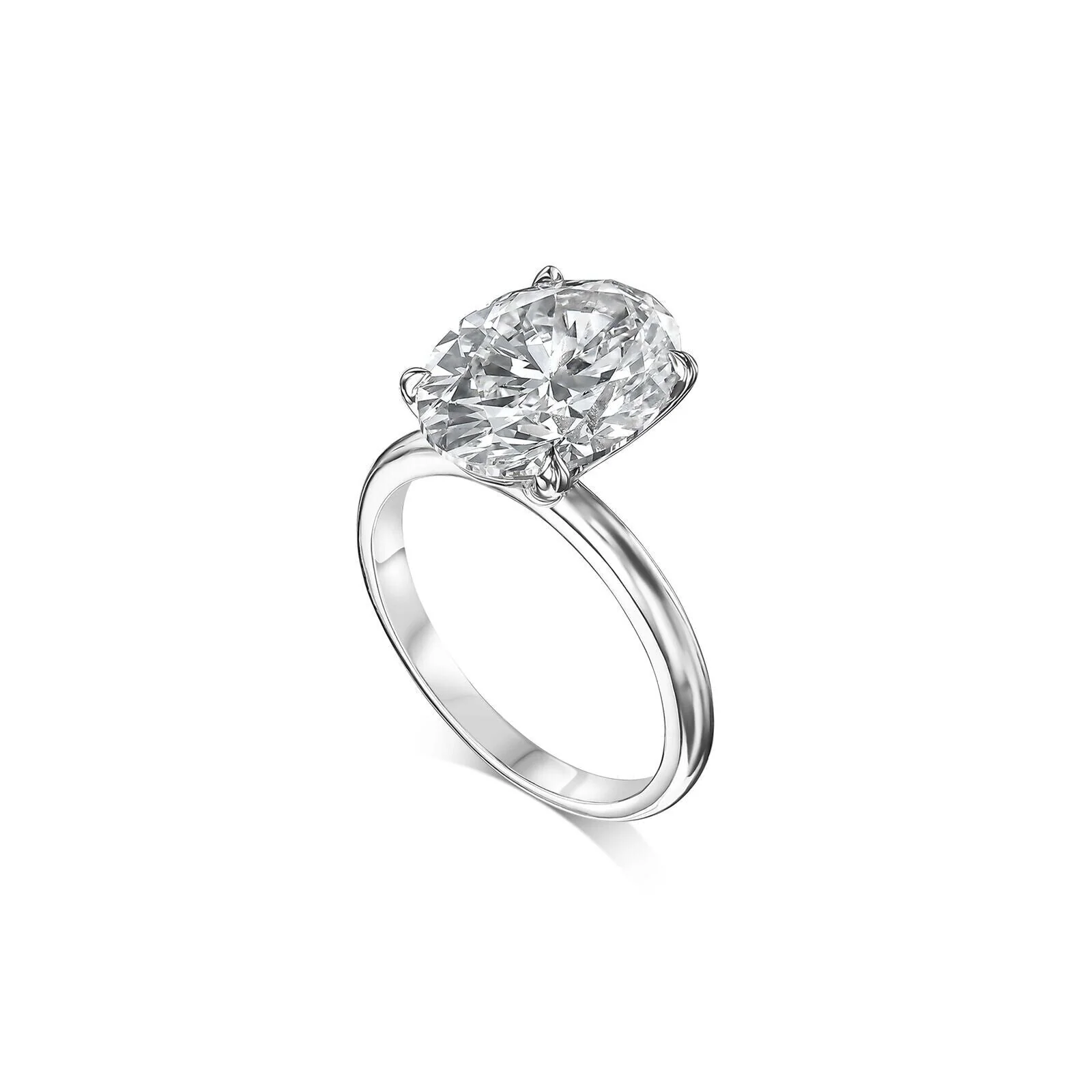 IGI Diamond Engagement Ring VS G Oval 3.50 Carat Lab-Created Eye Clean 14k White - Image 2