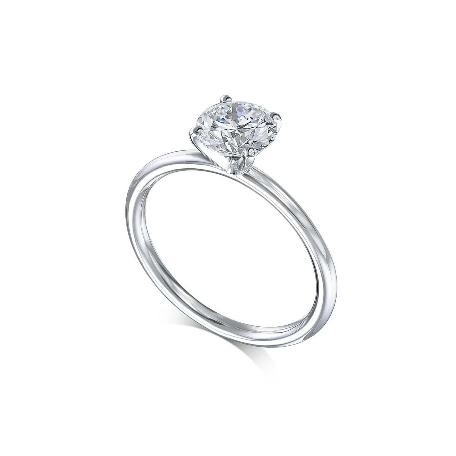 IGI Diamond Engagement Ring VS H Round Cut 2 Ct Lab Created CVD Eye Clean, Real - Image 4