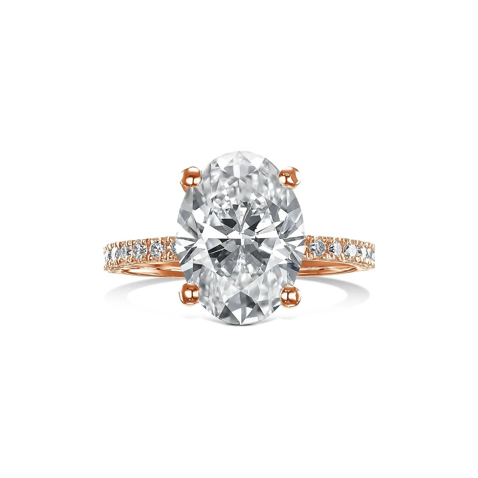 IGI Diamonds Engagement Ring VS1 Oval 3.85 Carat Lab-Created Eye Clean 14k White - Image 6