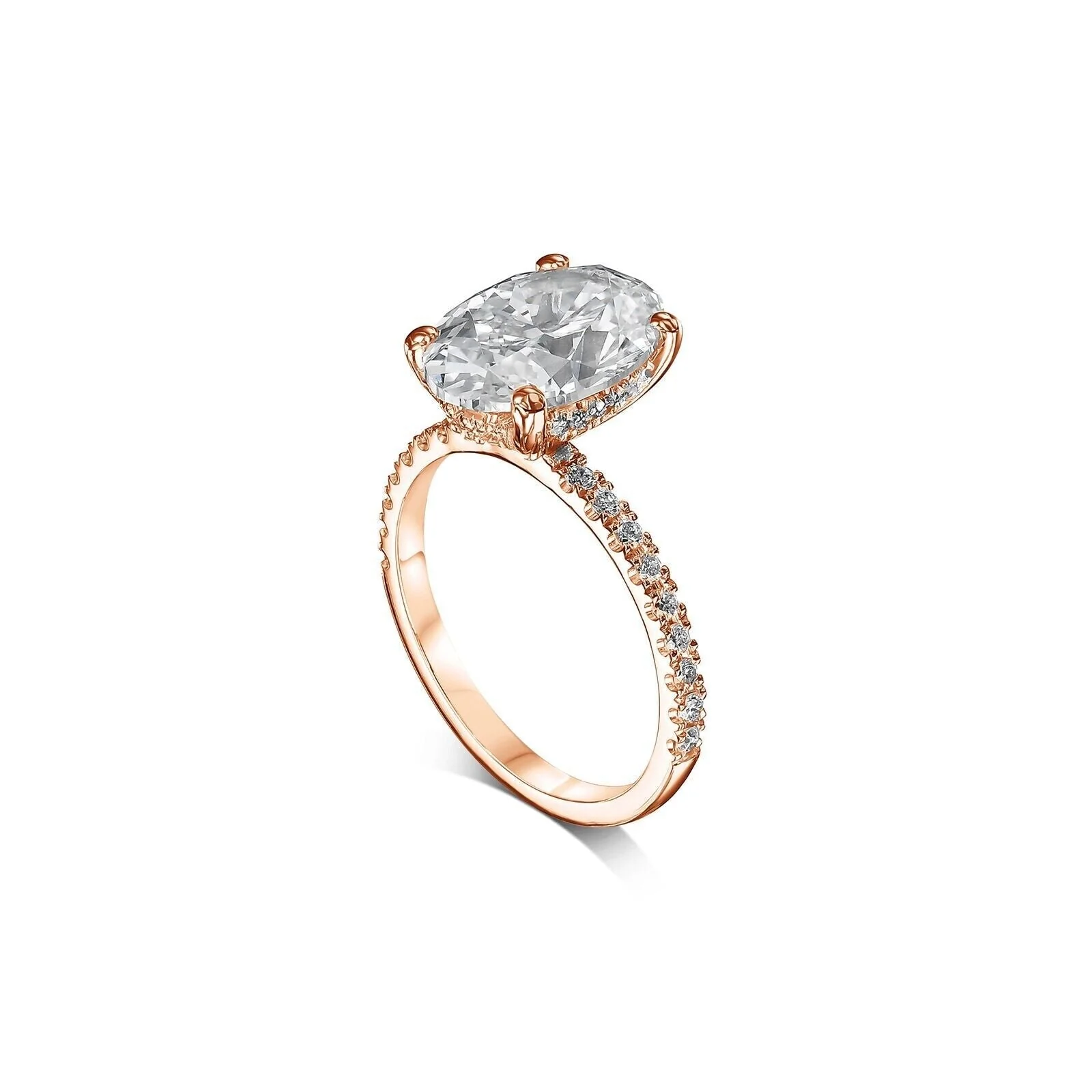 IGI Diamonds Engagement Ring VS1 Oval 3.85 Carat Lab-Created Eye Clean 14k White - Image 7