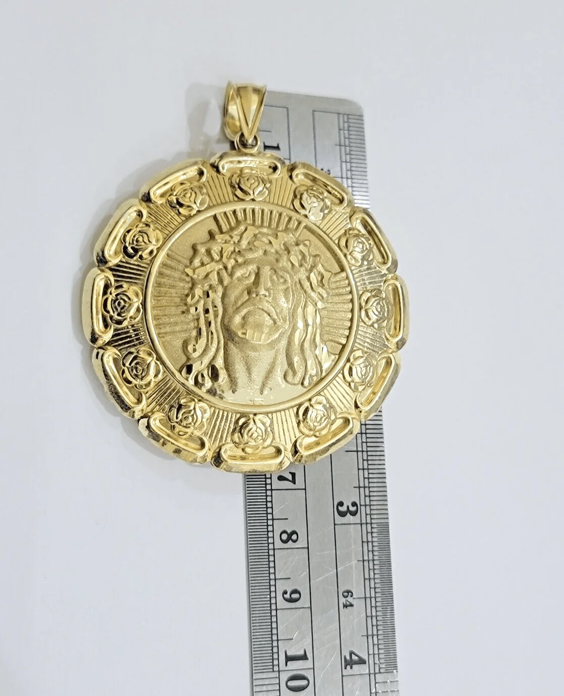 Jesus Virgin Mary Charm Pendant Real 10k Yellow Gold For 10kt Chain Necklace New - Image 6