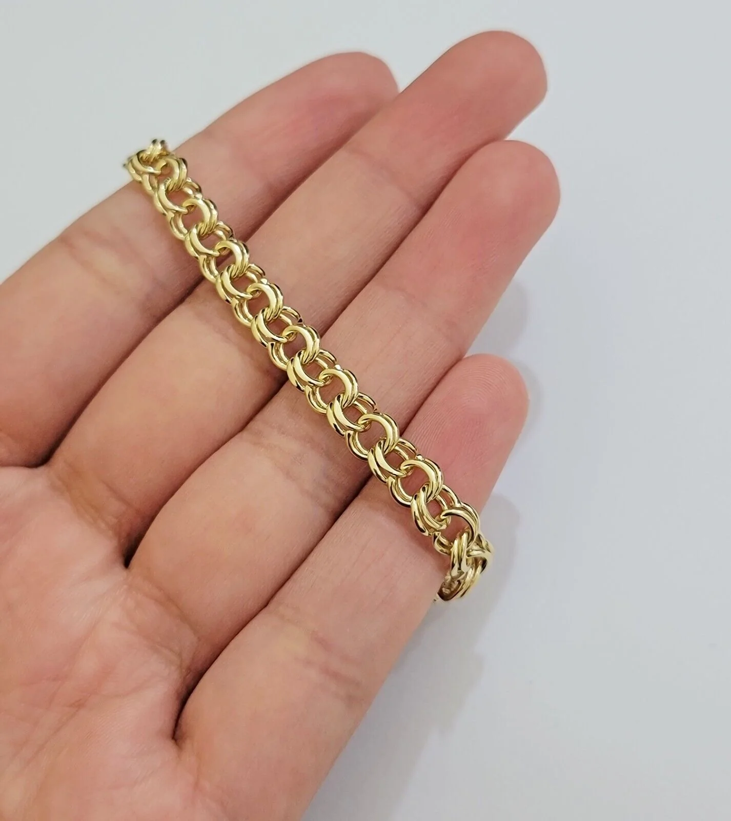 Kids 10k Yellow Gold Bracelet Chino ID Name Plate Strong 6 Inch SOLID LINK REAL - Image 9