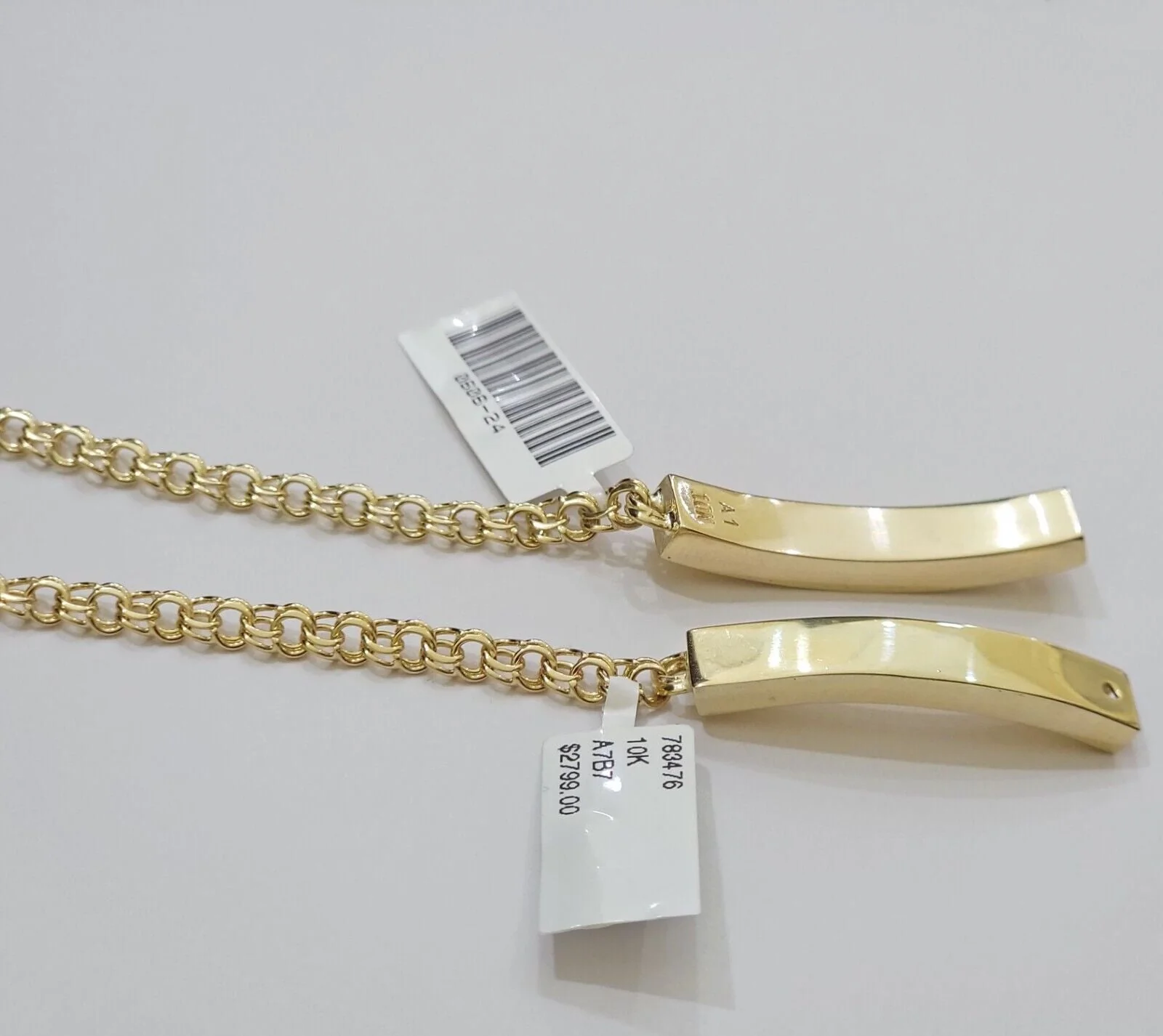 Kids 10k Yellow Gold Chino Bracelet ID Name Plate 5 Inch 4mm SOLID LINK REAL - Image 5