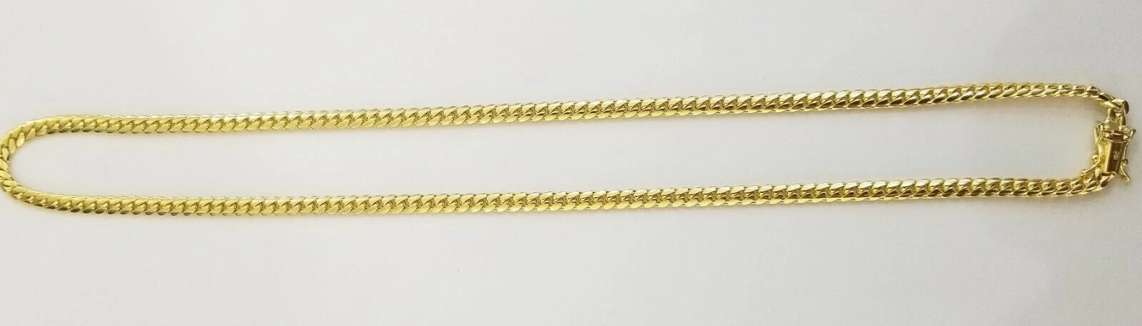 ladies 14k Yellow Gold Necklace Chain Women Cuban link 4mm 18" Box Lock Real - Image 4