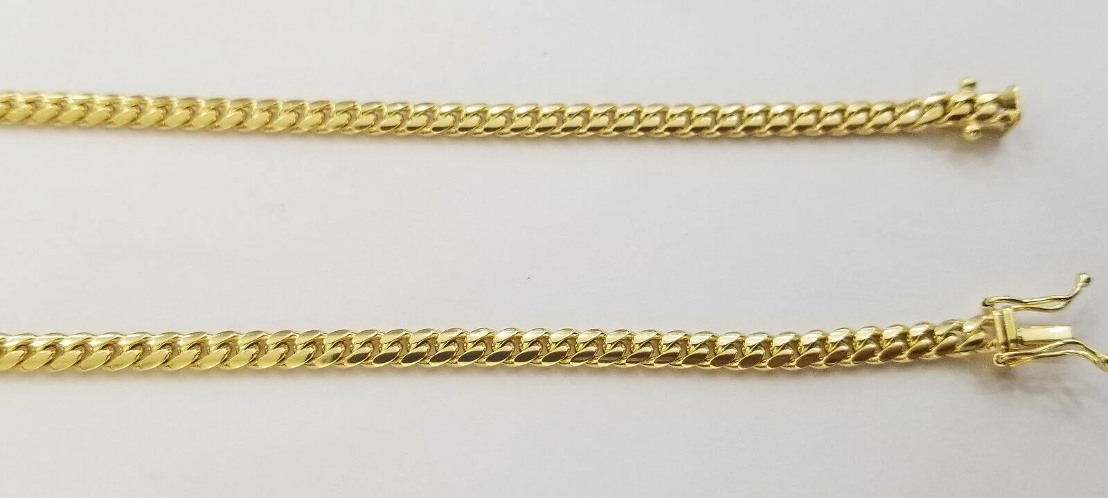 ladies 14k Yellow Gold Necklace Chain Women Cuban link 4mm 18" Box Lock Real - Image 5
