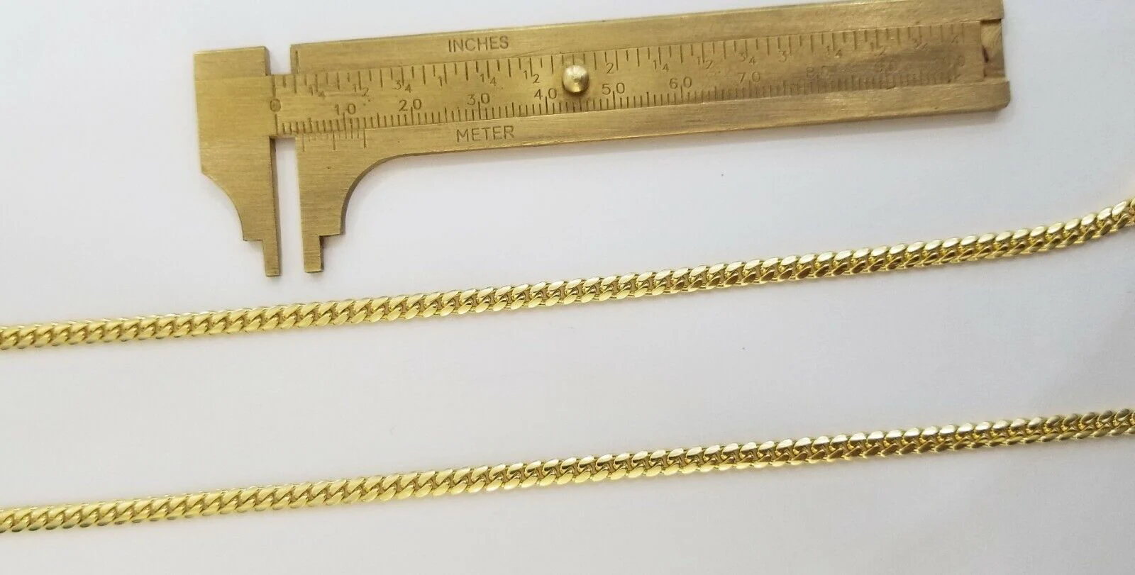 ladies 14k Yellow Gold Necklace Chain Women Cuban link 4mm 18" Box Lock Real - Image 6