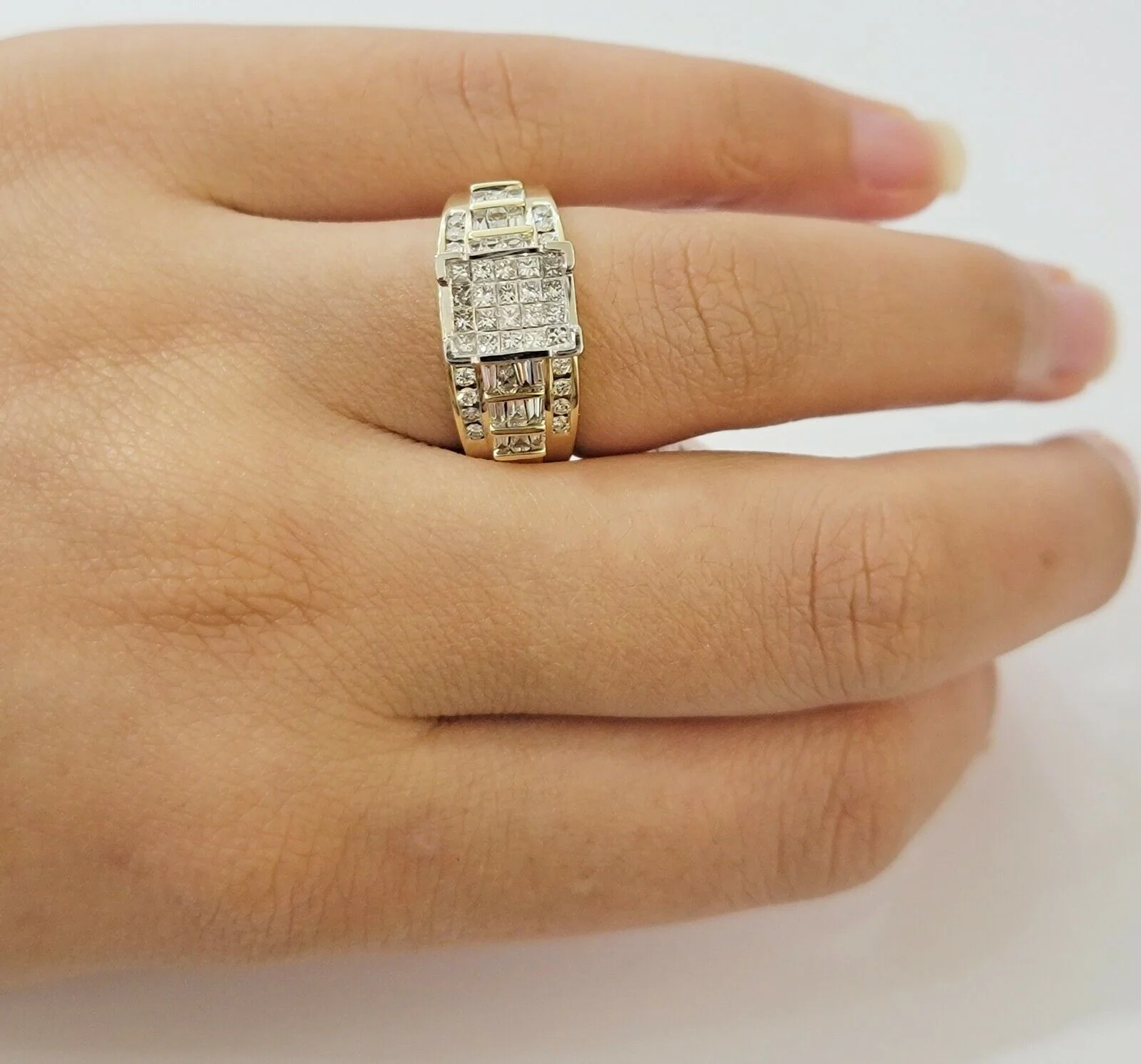 Ladies 14k Yellow Gold Ring Natural 2CT Diamond Women REAL , Wedding Engagement Ring Sizes 6,7,8,9,10,11 & 12 - Image 3