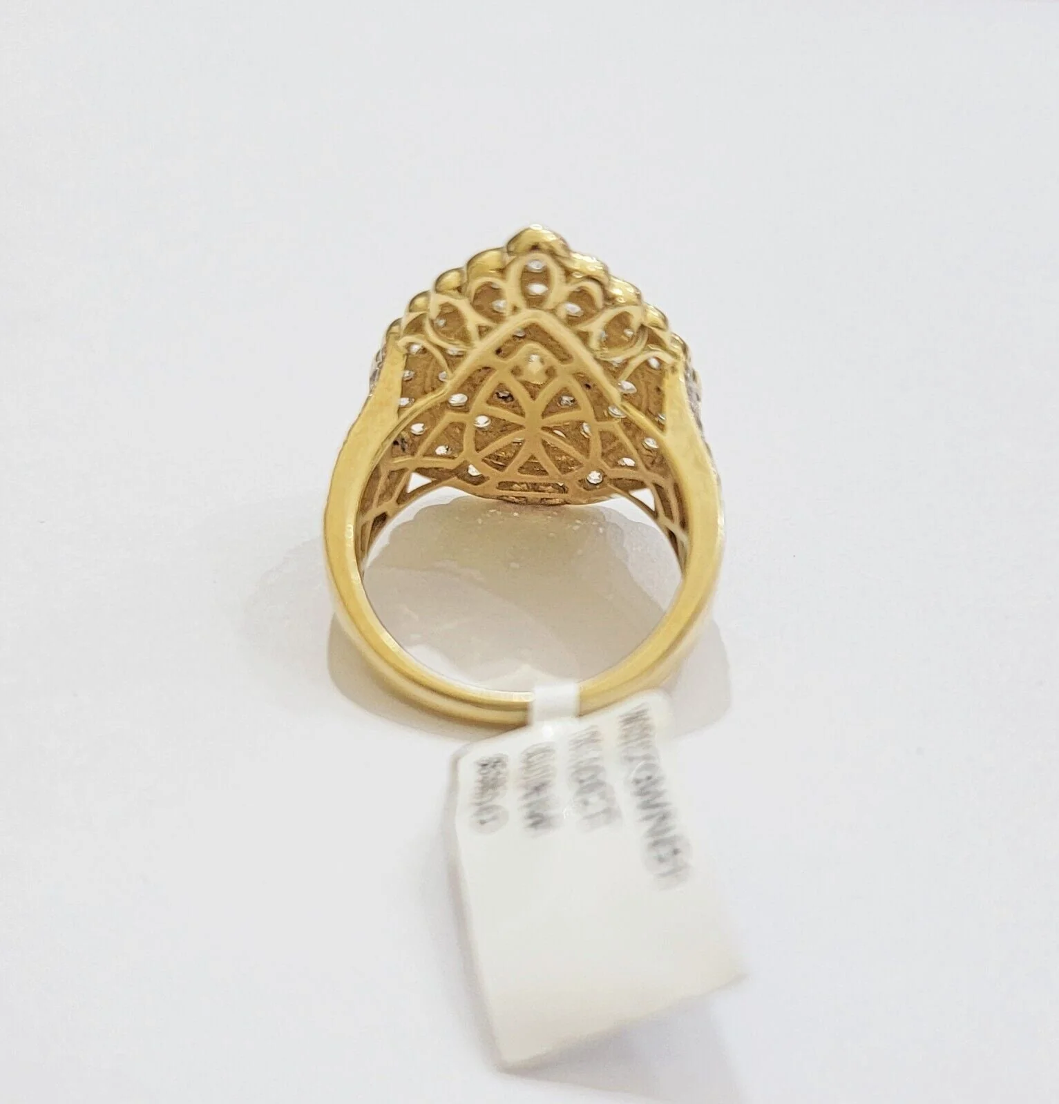 Ladies Diamond Ring Tear Drop 3 CT Natural Diamond Solid 10k Yellow Gold , Pear - Image 6