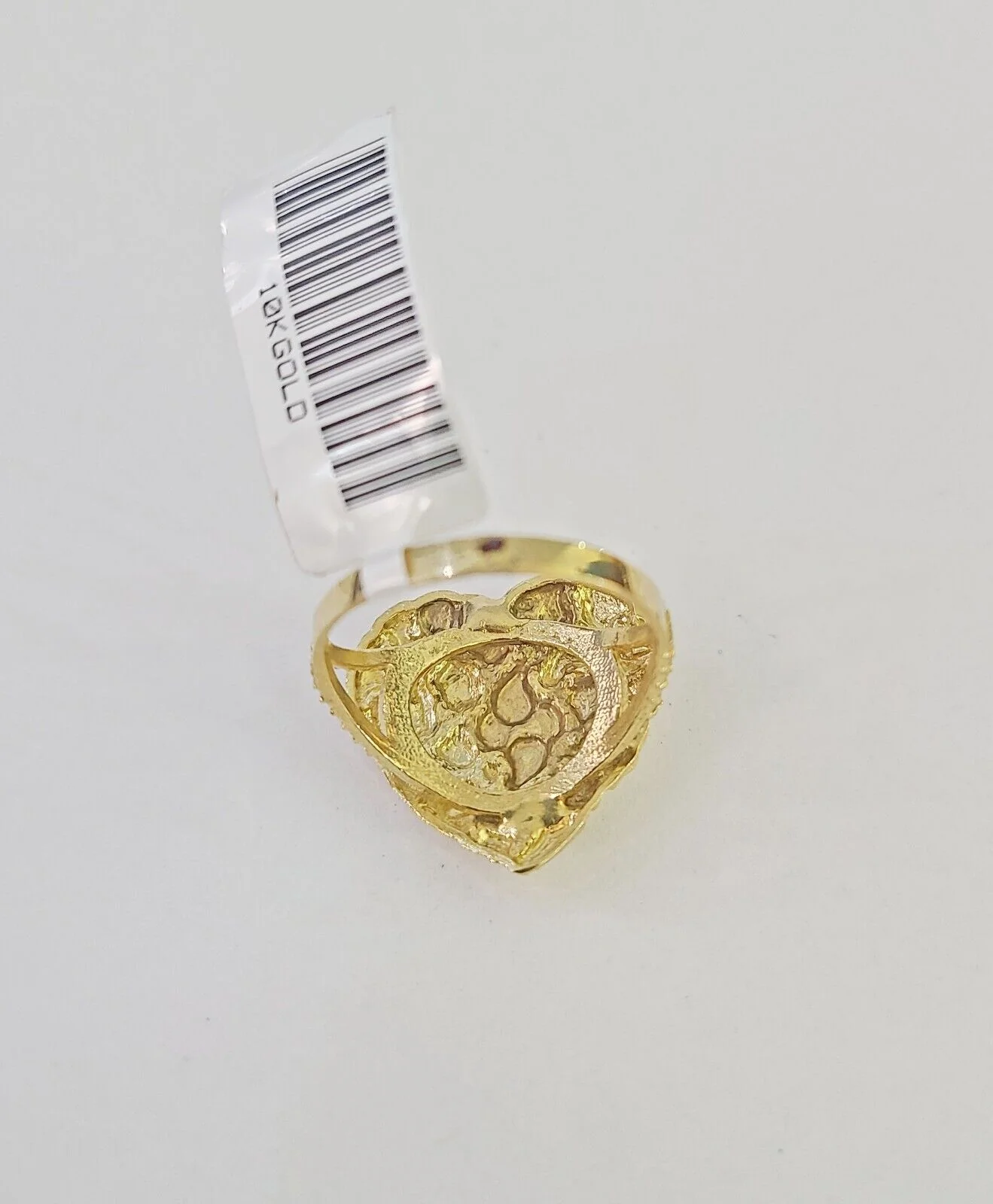 Ladies Ring 10k Nugget Heart Ring Yellow Gold REAL Genuine All Sizes - Image 4