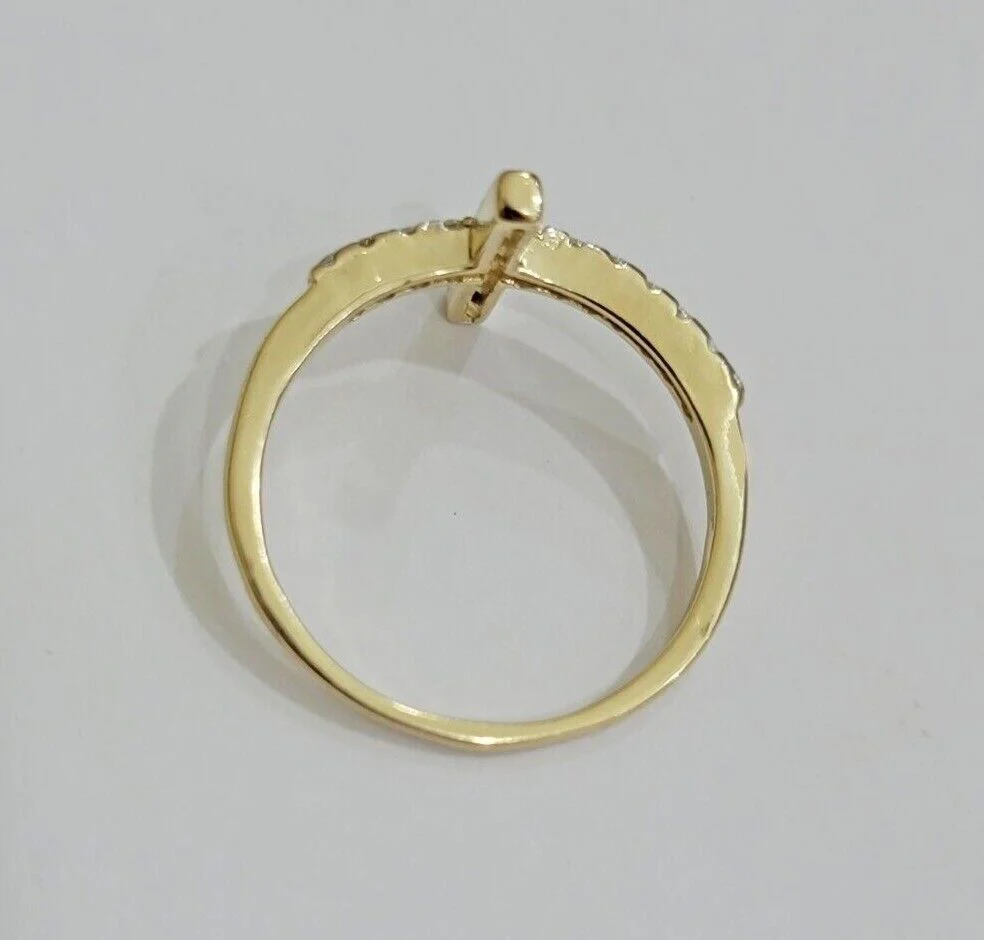 Ladies Ring 10k Yellow Gold Cross REAL 10KT Unique Casual Band LIMITED TIME SALE - Image 7