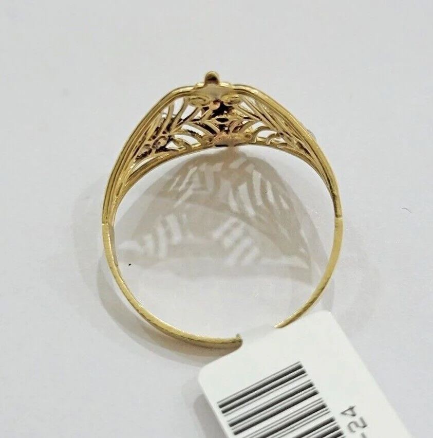 Ladies Ring 10k Yellow Gold Virgin Mary Cross 10KT REAL Gold Unique Size 7 SALE - Image 3