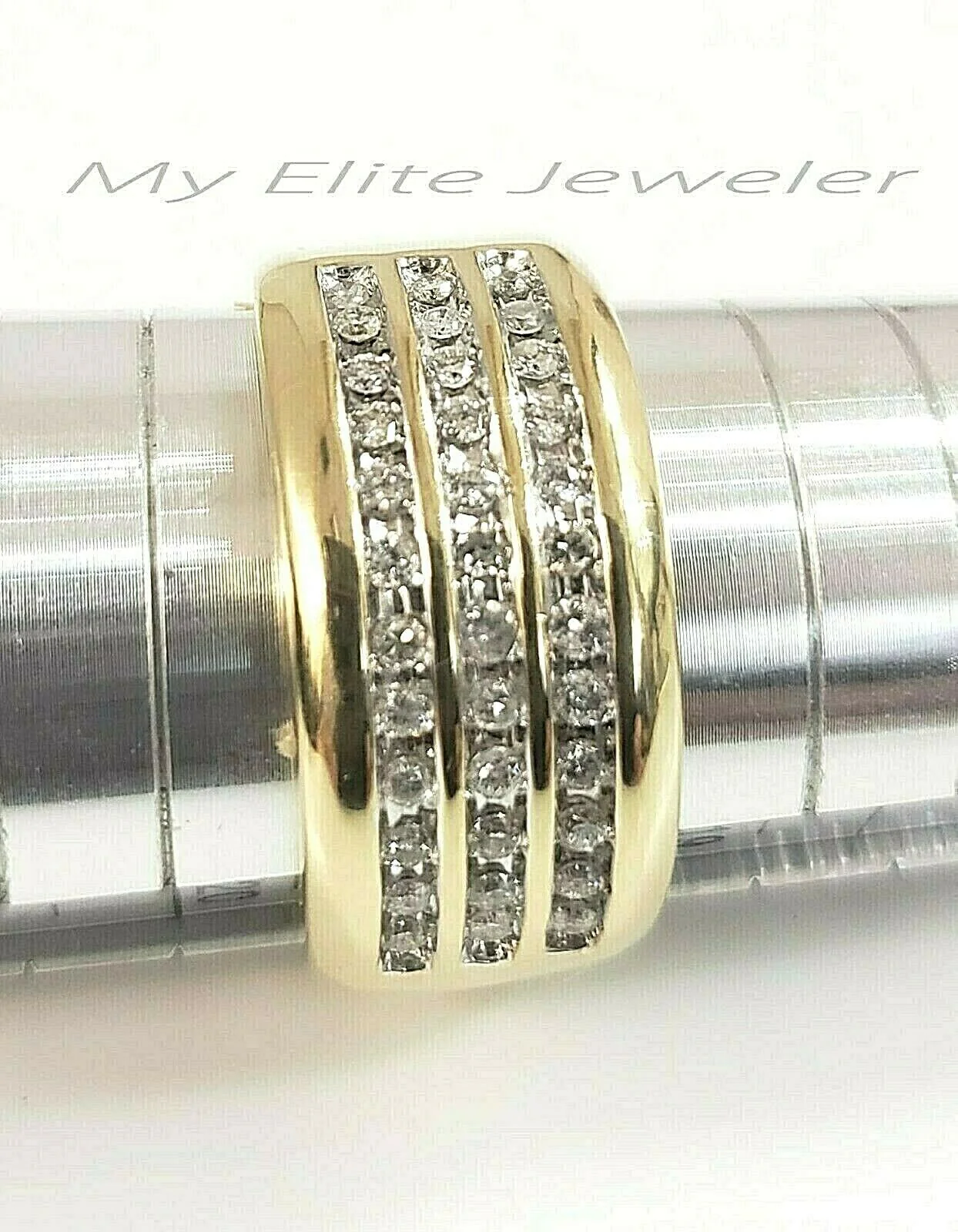 Mens 1/2CT Diamond Ring 10K Solid Gold Band Thick Bands, 100% GENUINE Ring Sizes 6,7,8,9,10,11 & 12 - Image 7