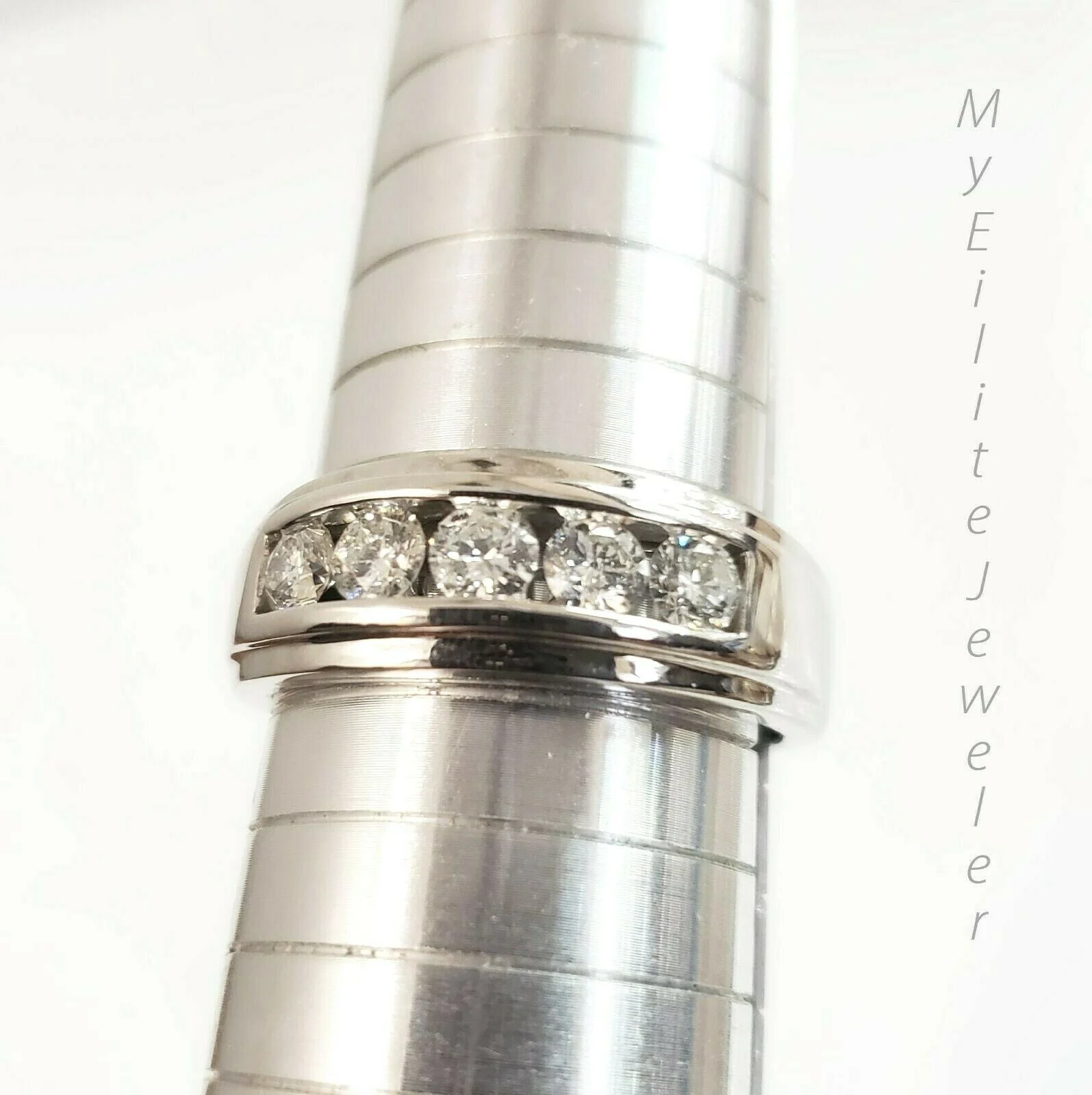 Men's 1 CT Solitaire Diamond Ring 10 K Solid White Gold Band Thick Bands Ring Sizes 6,7,8,9,10,11 & 12 - Image 6