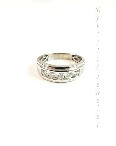Men's 1 CT Solitaire Diamond Ring 10 K Solid White Gold Band Thick Bands Ring Sizes 6,7,8,9,10,11 & 12 - Image 8