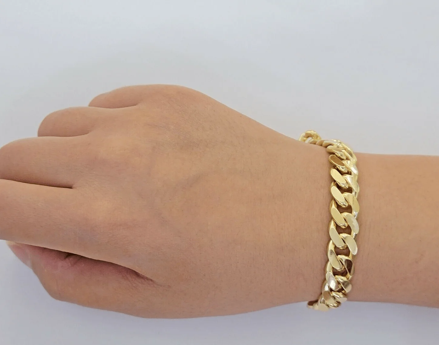 Mens 10k Gold Bracelet 9 Inch Miami Cuban Link 11mm Solid 10KT Yellow Gold REAL - Image 2