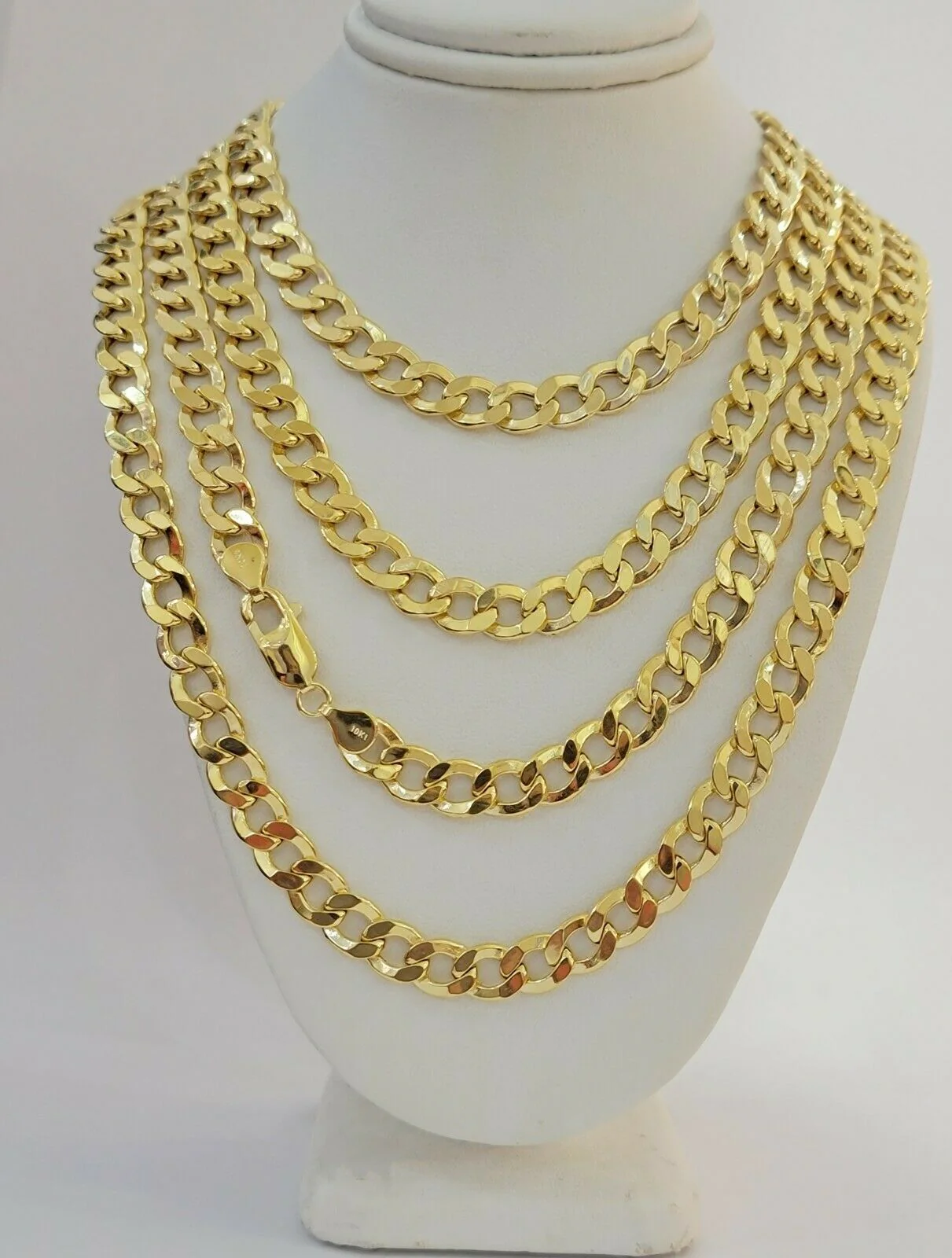 Mens 10k Gold Chain 8mm Cuban Curb Link Necklace 22" Inch REAL 10kt  Strong link - Image 2