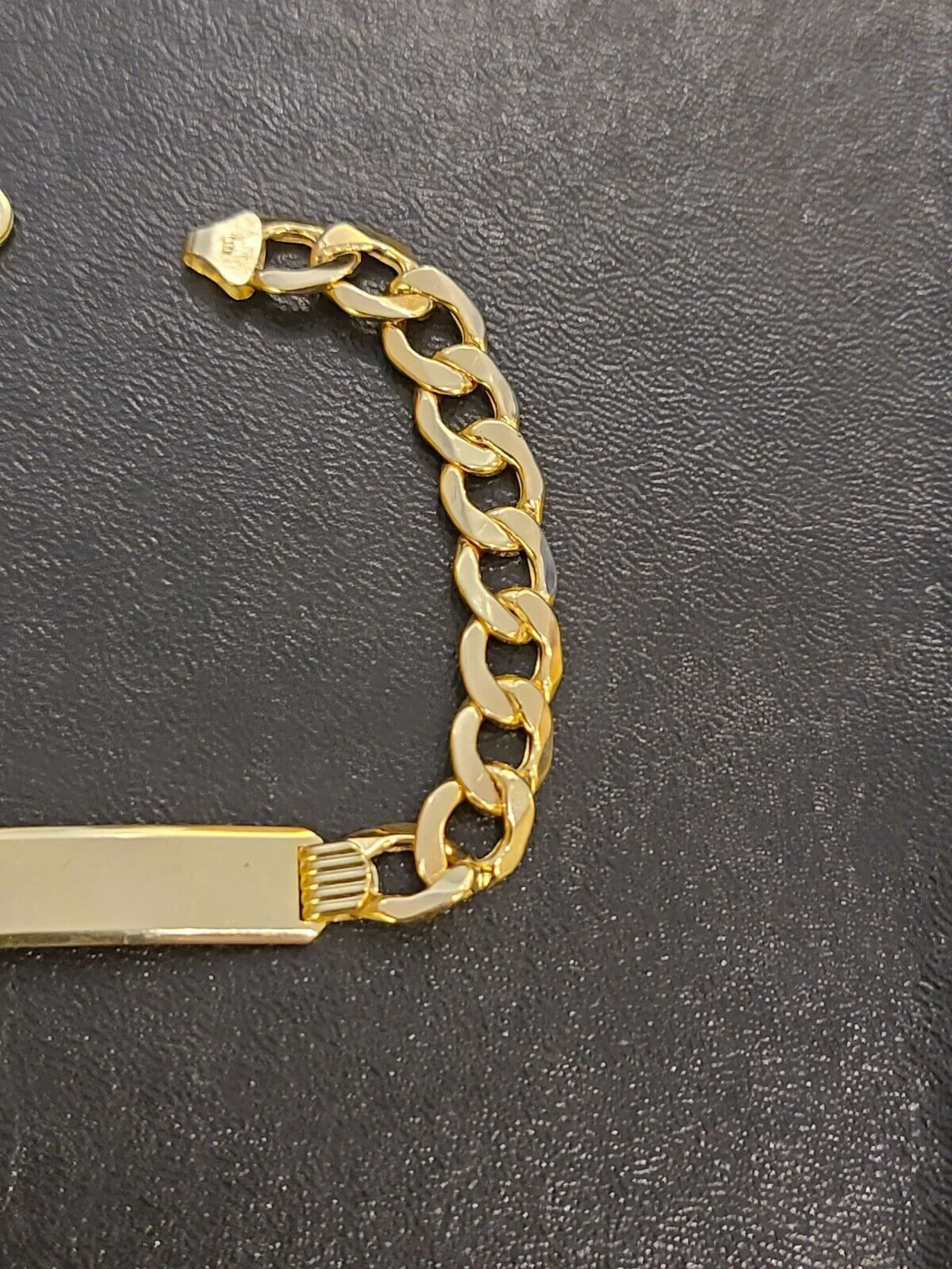 Mens 10K Gold Cuban Link Bracelet ID 8mm 8" Lobster Lock REAL 10KT , Engraving - Image 8