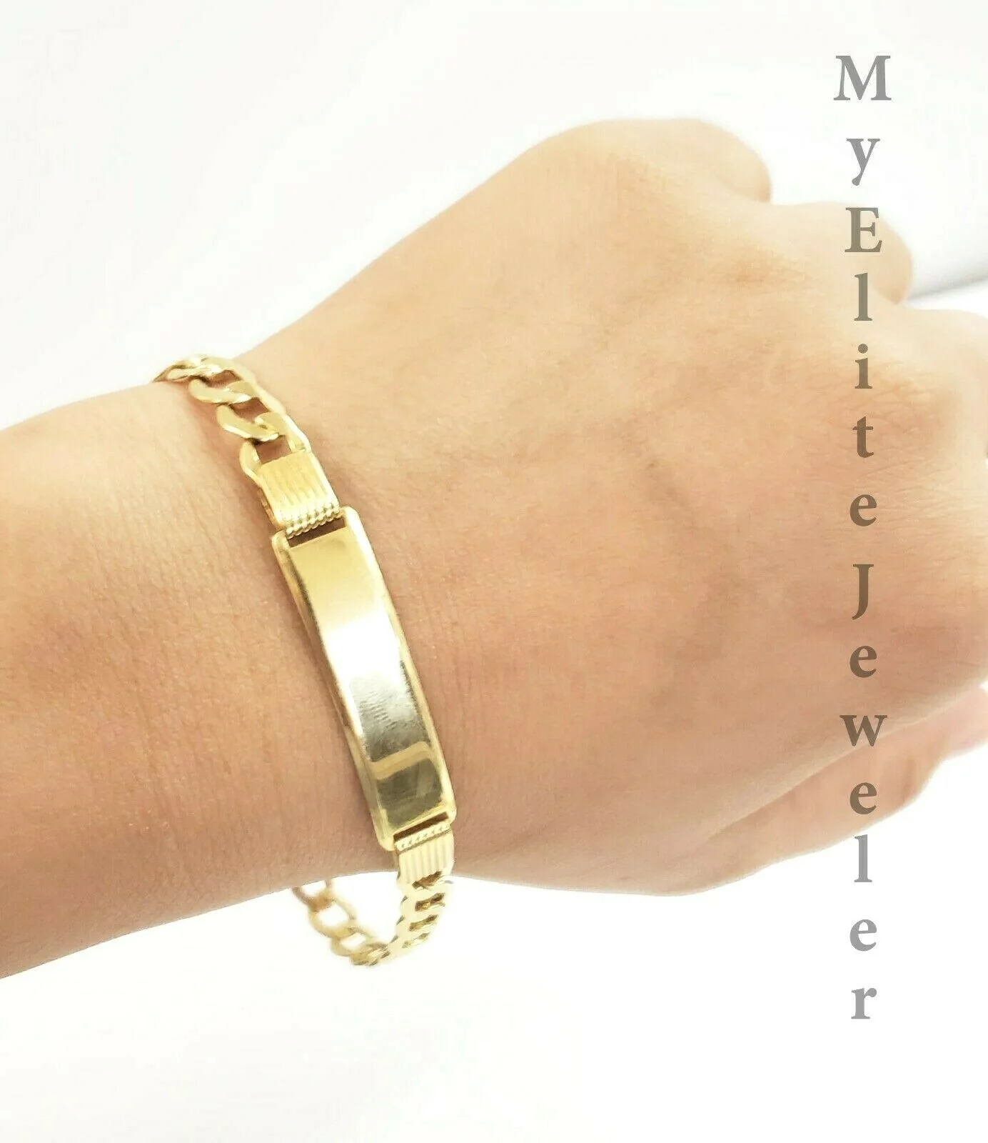 Men's 10K Gold Cuban Link Bracelet ID 8mm 9"  Lobster Lock REAL 10KT - Image 3