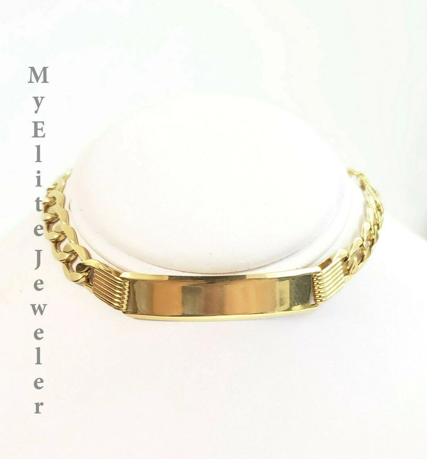 Men's 10K Gold Cuban Link Bracelet ID 8mm 9"  Lobster Lock REAL 10KT - Image 4
