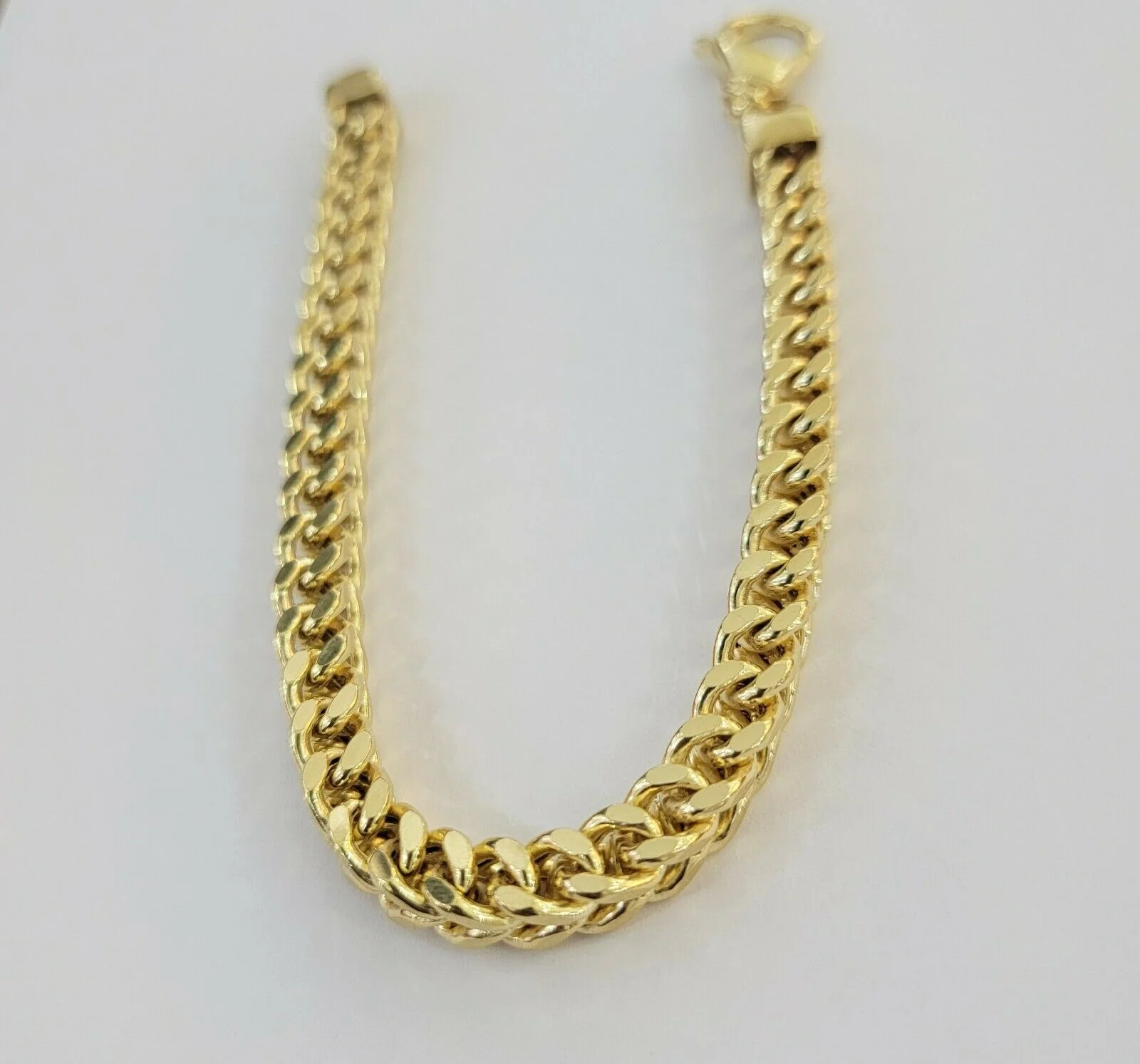 Men's 10k Gold Franco Bracelet 9" 7mm 10kt Yellow Gold Authentic 10kt MEN STRONG - Image 3