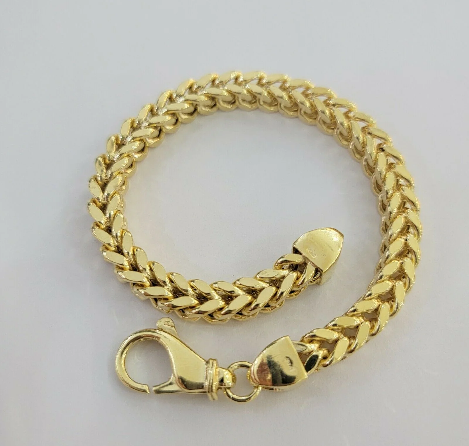 Men's 10k Gold Franco Bracelet 9" 7mm 10kt Yellow Gold Authentic 10kt MEN STRONG - Image 4