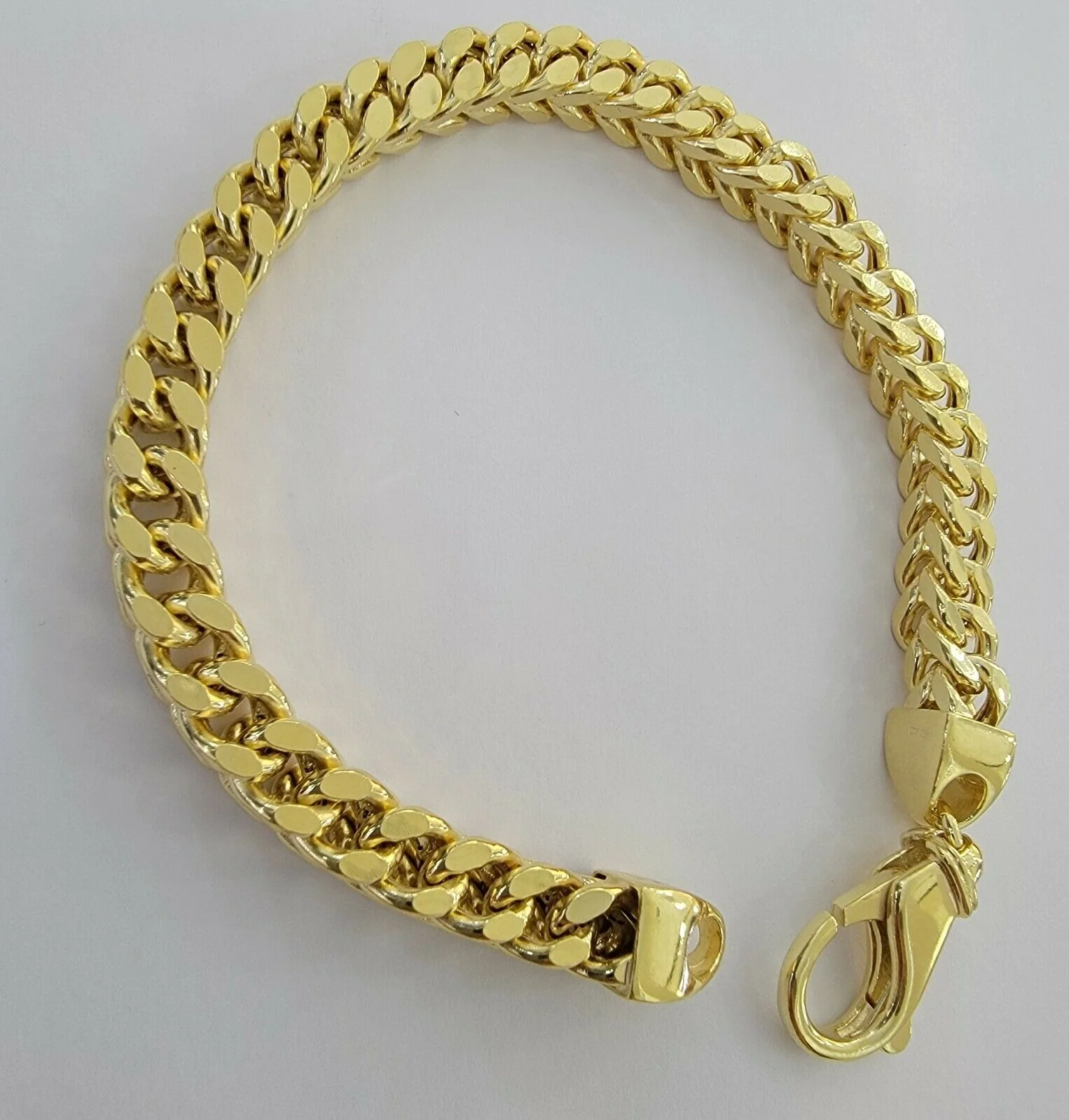 Men's 10k Gold Franco Bracelet 9" 7mm 10kt Yellow Gold Authentic 10kt MEN STRONG - Image 5