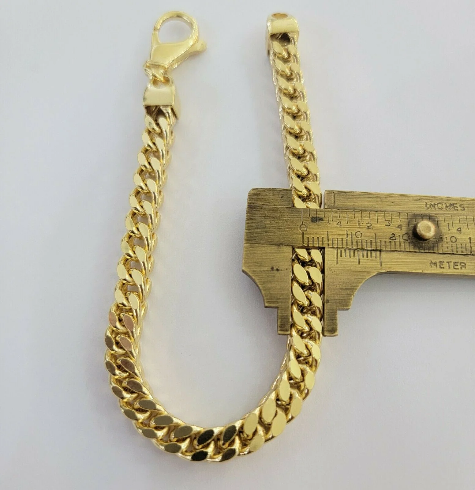 Men's 10k Gold Franco Bracelet 9" 7mm 10kt Yellow Gold Authentic 10kt MEN STRONG - Image 7