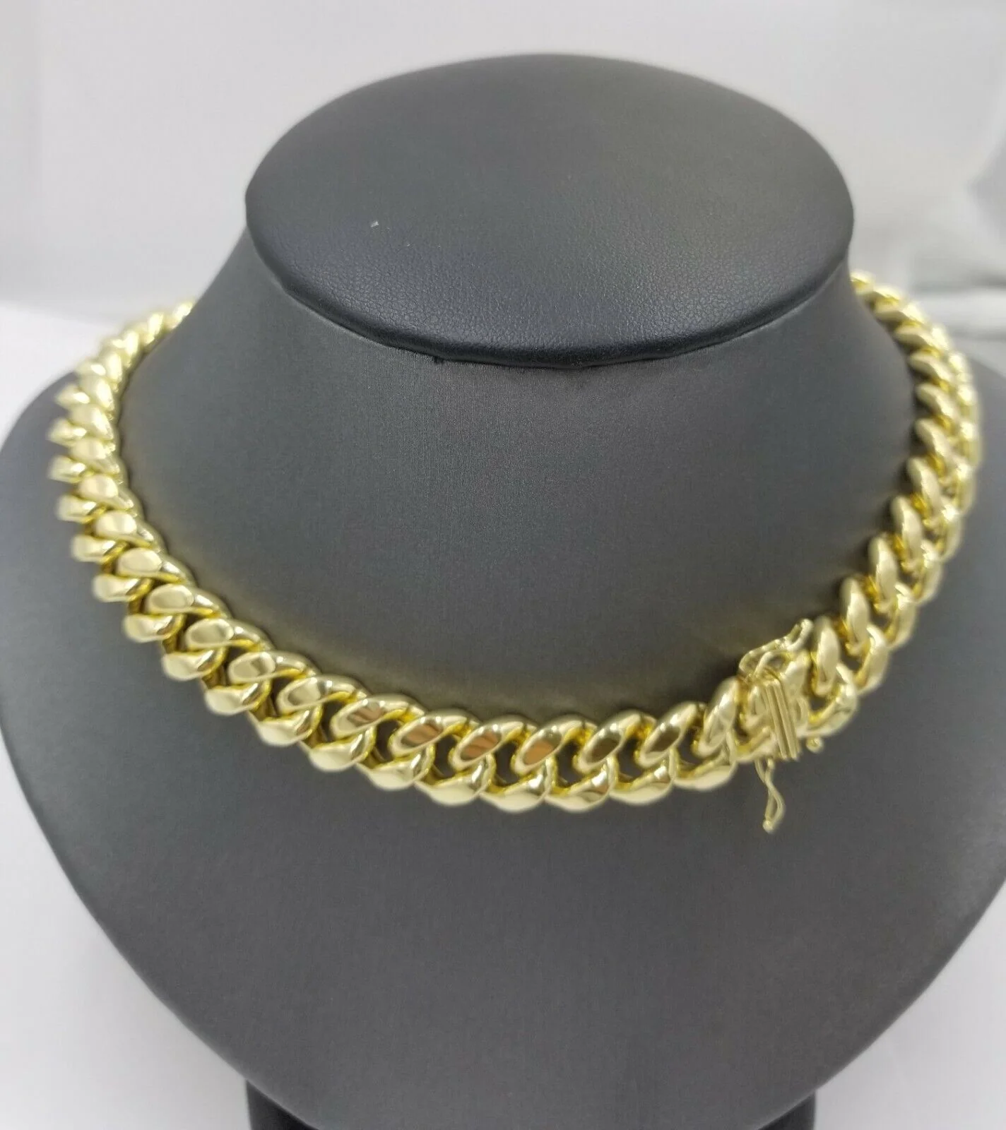 Mens 10K Yellow Gold 26" 11mm Chain Miami Cuban Link Necklace Box Lock REAL 10KT - Image 2