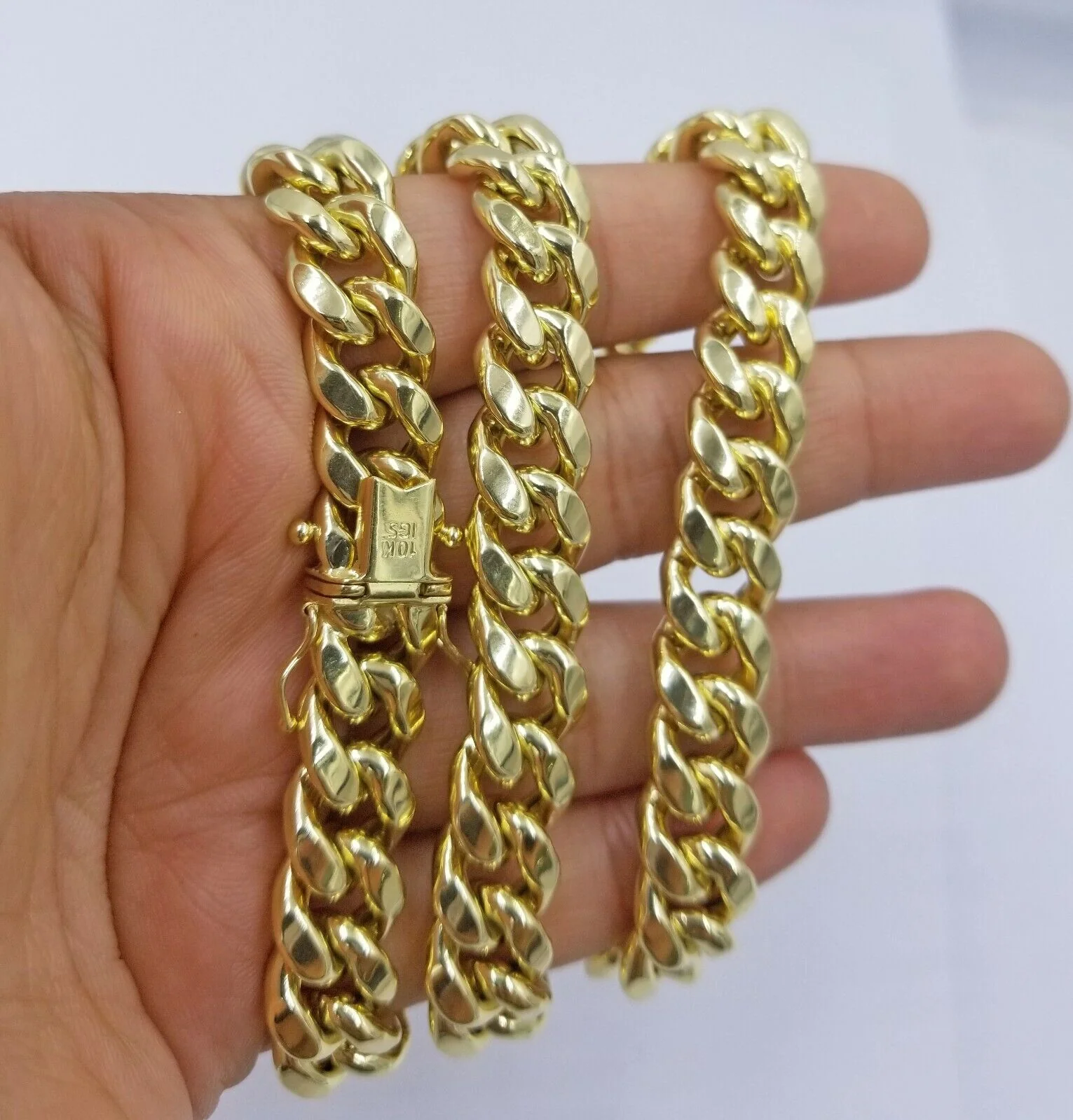 Mens 10K Yellow Gold 26" 11mm Chain Miami Cuban Link Necklace Box Lock REAL 10KT - Image 3