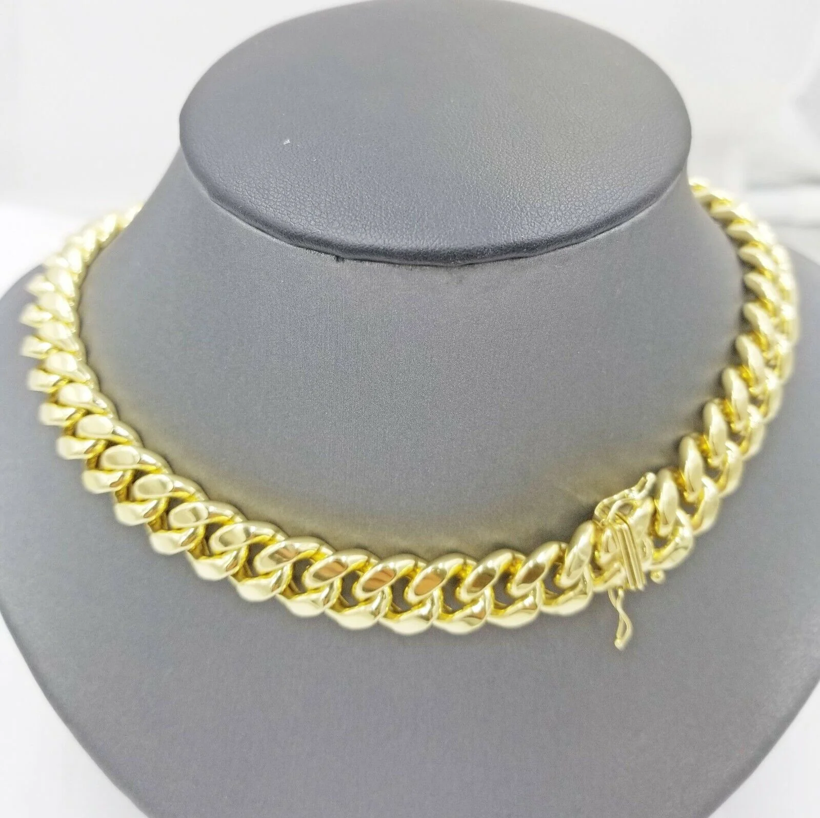 Mens 10K Yellow Gold 26" 11mm Chain Miami Cuban Link Necklace Box Lock REAL 10KT - Image 4
