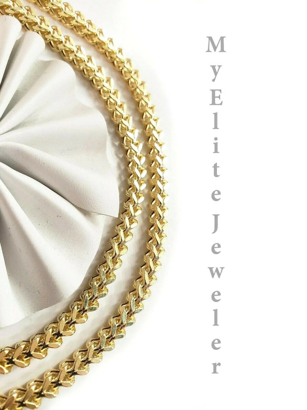 Mens 10K Yellow Gold Franco Link Chain Necklace 24 Inch 5MM Lobster Lock, Thick - Image 6
